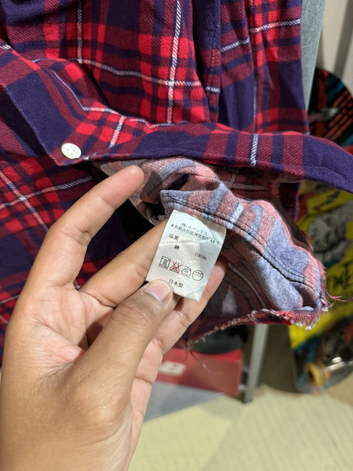 Needles Needles Unfinished Frayed Bottom Flannel Shirt Size US M / EU 48-50 / 2 - 5 Thumbnail