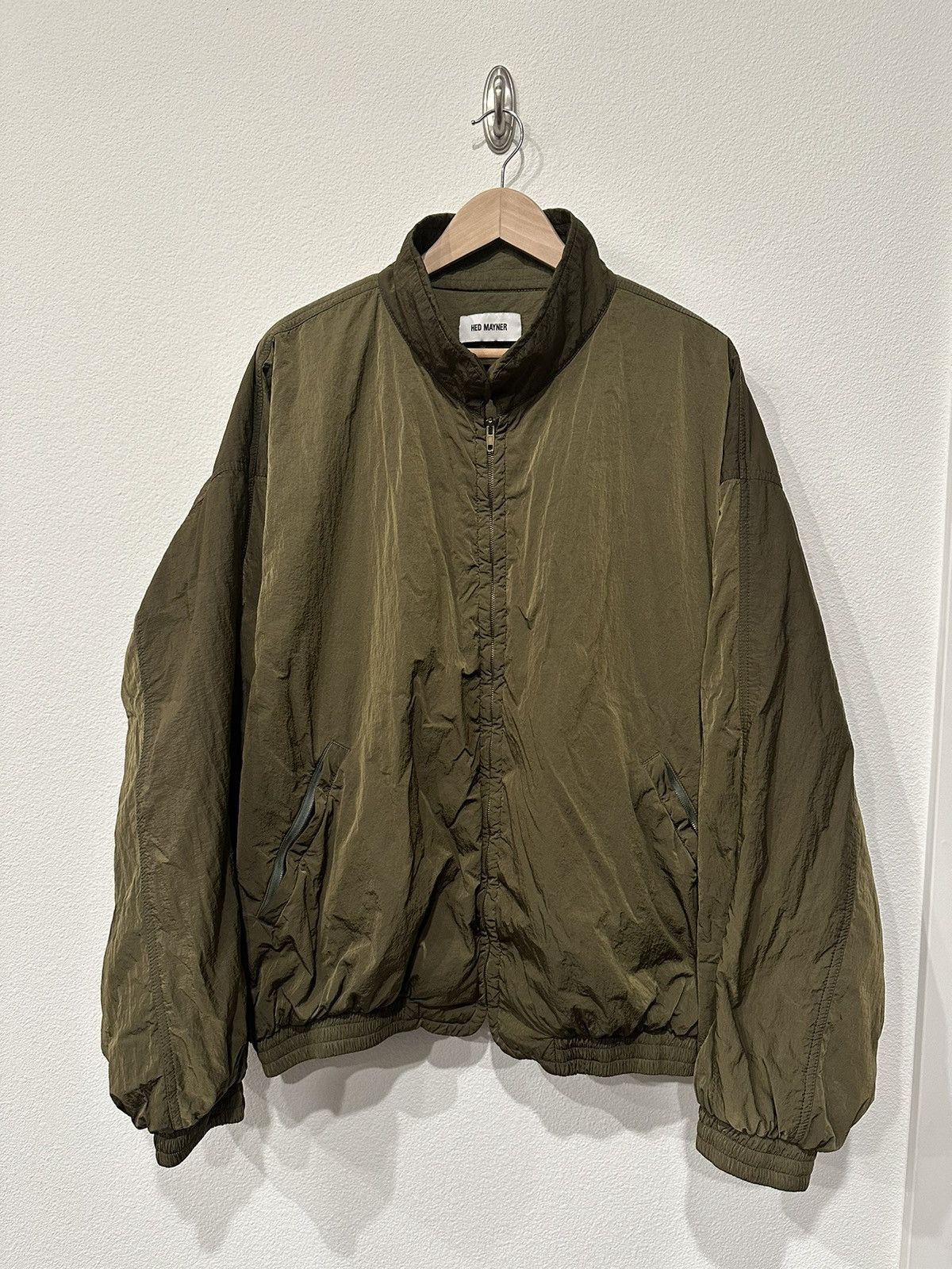 image of Hed Mayner Oversized Nylon Bomber, Men's (Size Large)