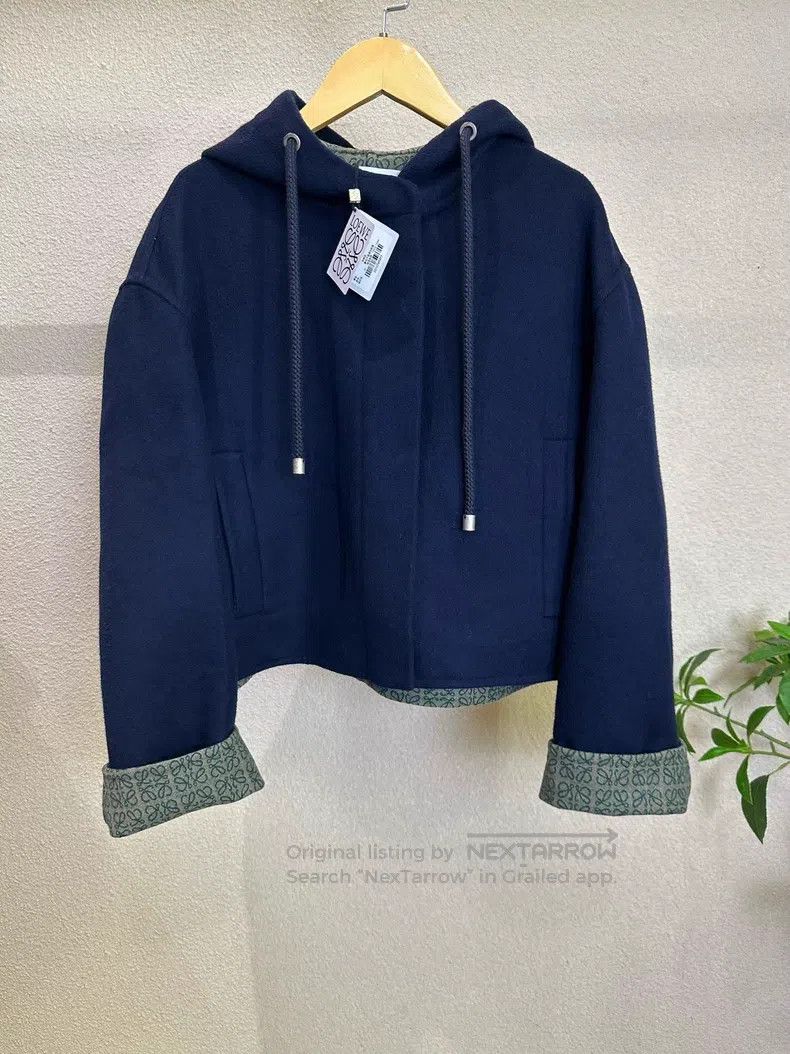 Loewe Loewe Logo Printed Hooded Wool Jacket Size XXS / US 00 / IT 34 - 1 Thumbnail