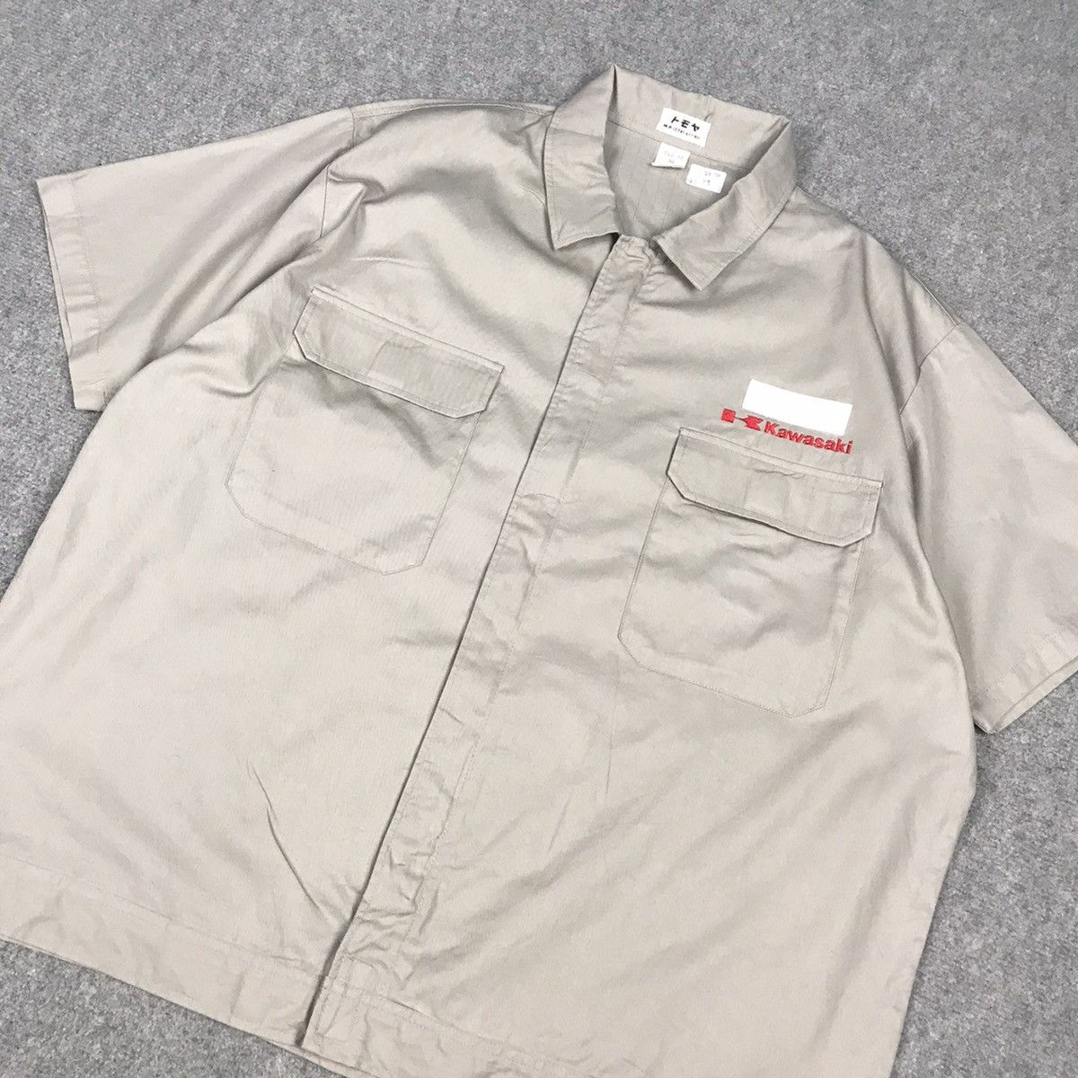 Japanese Brand WORK KAWASAKI JAPAN UNIFORM SHORT SLEEVE ZIPPER JACKET Size US L / EU 52-54 / 3 - 3 Thumbnail