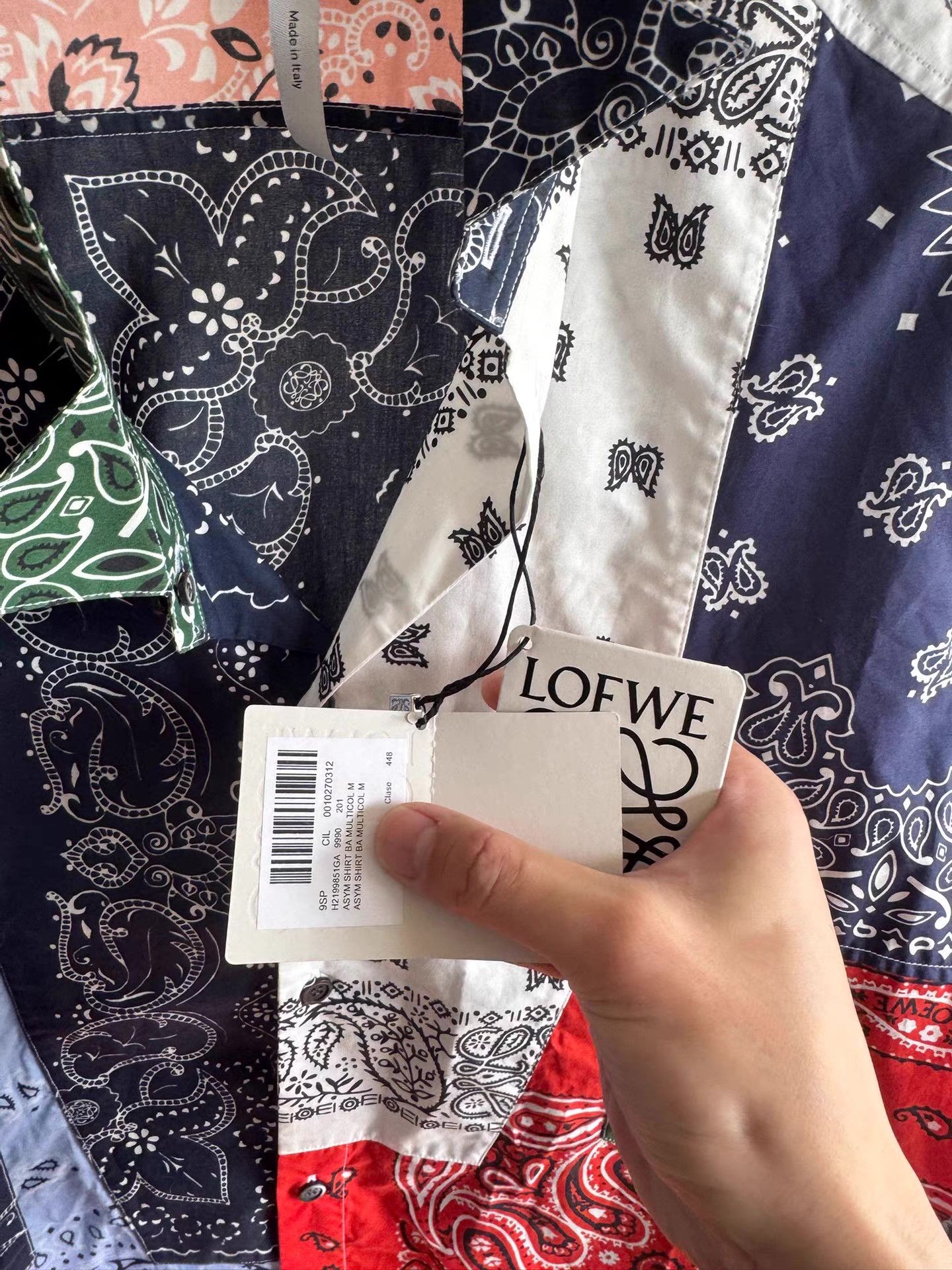 Loewe Loewe paisley asymmetrical patchwork shirt Q17 Size US M / EU 48-50 / 2 - 4 Thumbnail