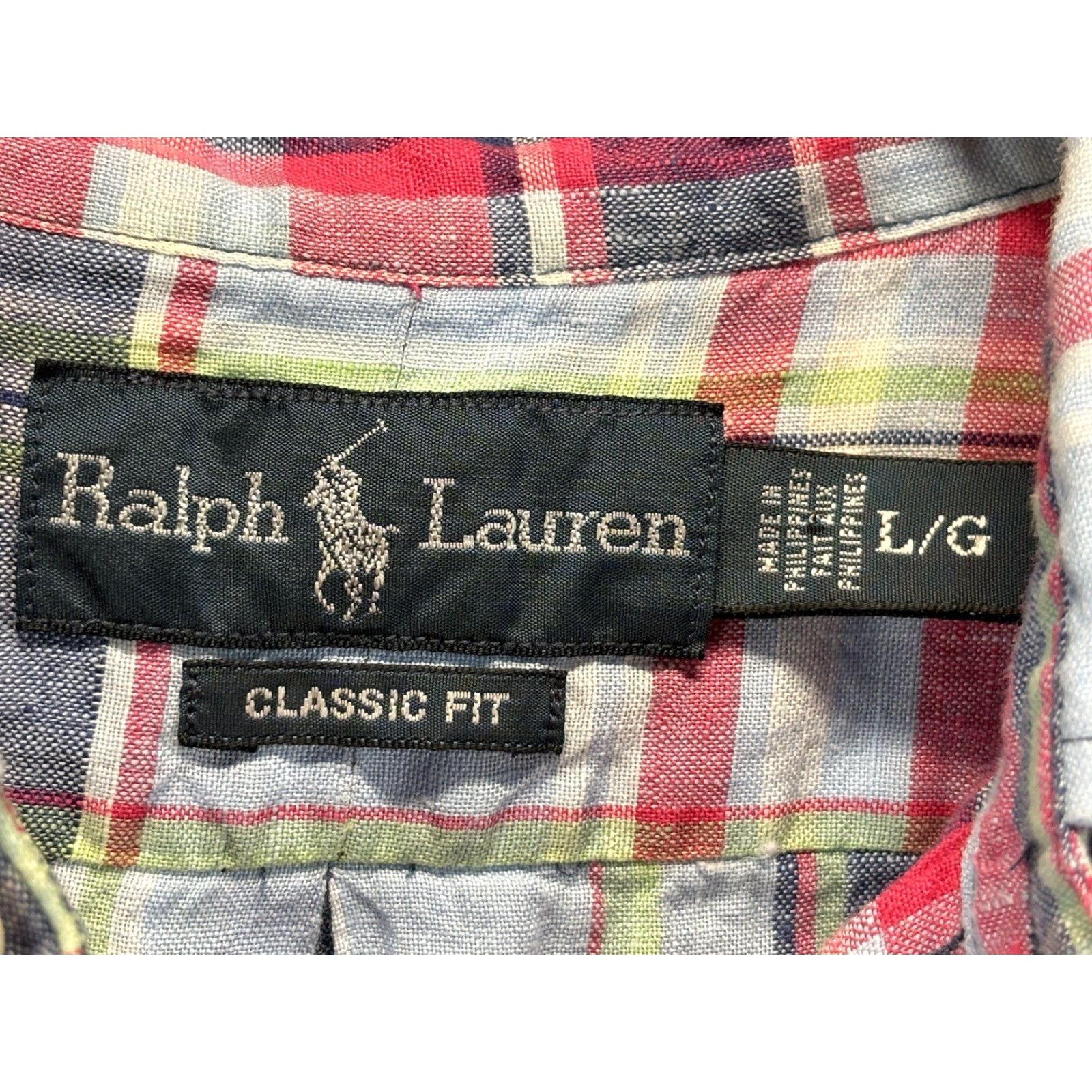 Polo Ralph Lauren Vtg Ralph Lauren Plaid 100% Linen Shirt Mens Large Classic Fit Short Sleeve Pony Size US L / EU 52-54 / 3 - 5 Thumbnail