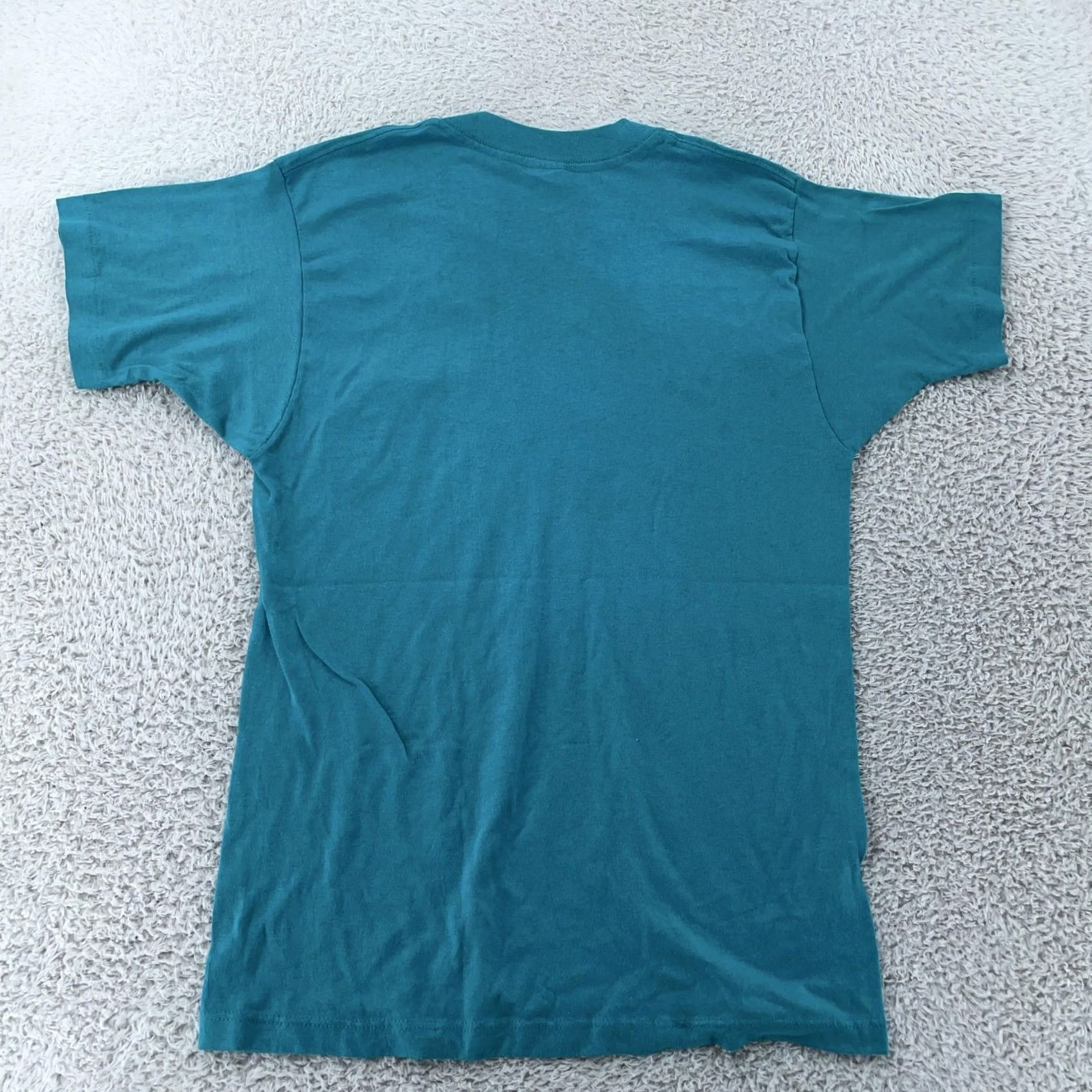 Vintage VINTAGE 90s Blank Pocket Shirt Mens XS Teal Blue Made in USA 50/50 Crewneck Tee Shirt Size US XS / EU 42 / 0 - 3 Thumbnail