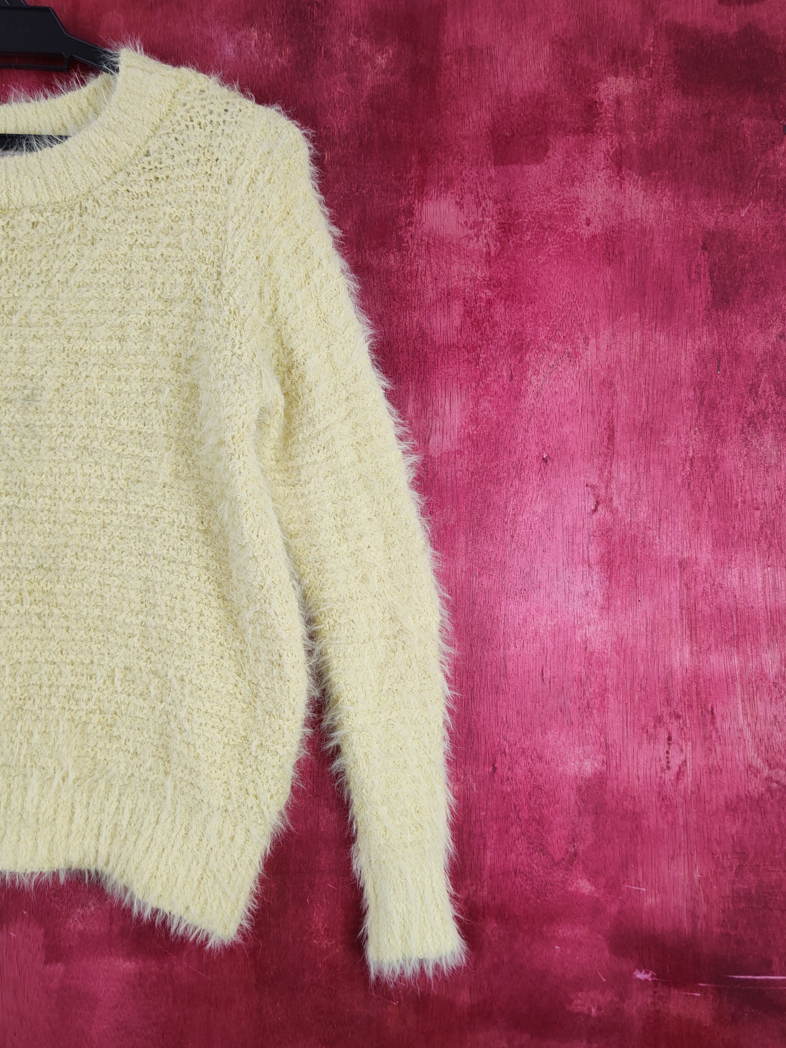 Aran Isles Knitwear Chocol Raffine Robe Yellow Fur Mohair Knitwear #S2009 Size S / US 4 / IT 40 - 5 Thumbnail