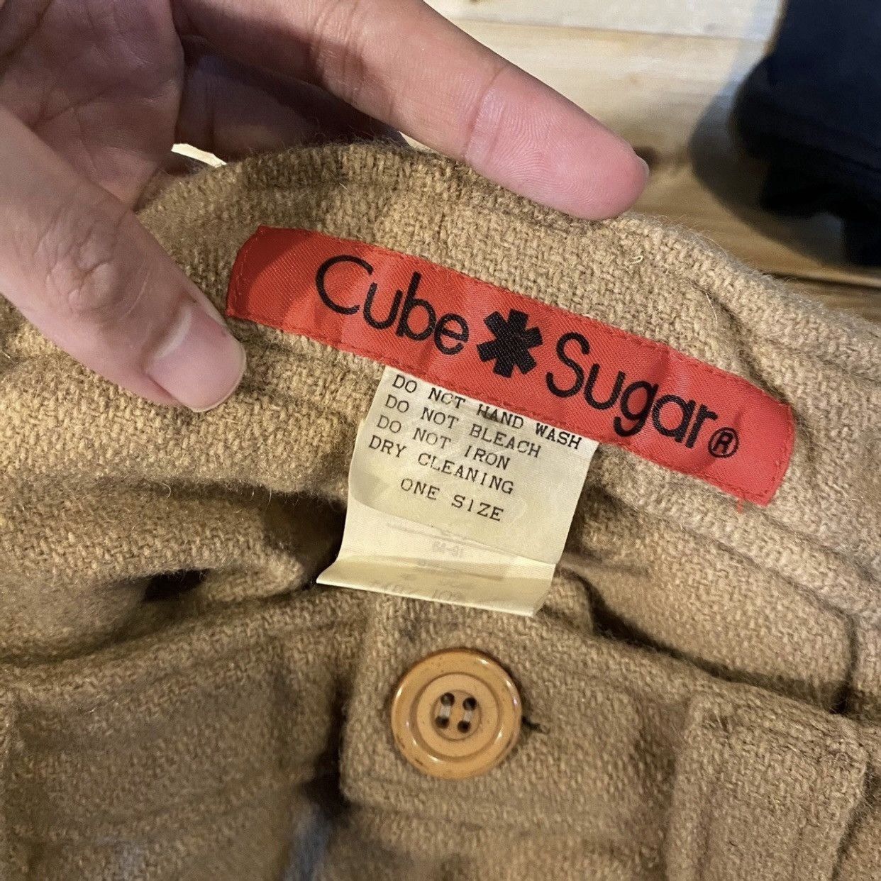 Sugar Japanese Brand Cube sugar Beige Wool Reconstruct Shorts Size US 29 - 7 Thumbnail
