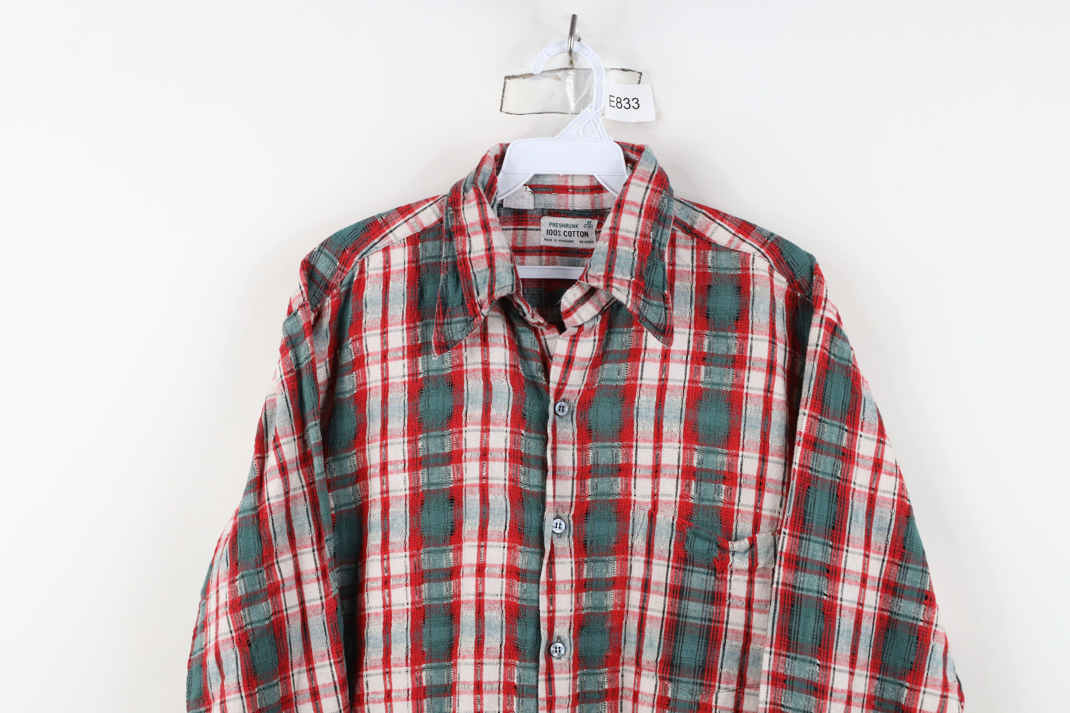 Vintage Vintage 70s Streetwear Gauzy Cotton Flannel Button Shirt Size US M / EU 48-50 / 2 - 2 Thumbnail