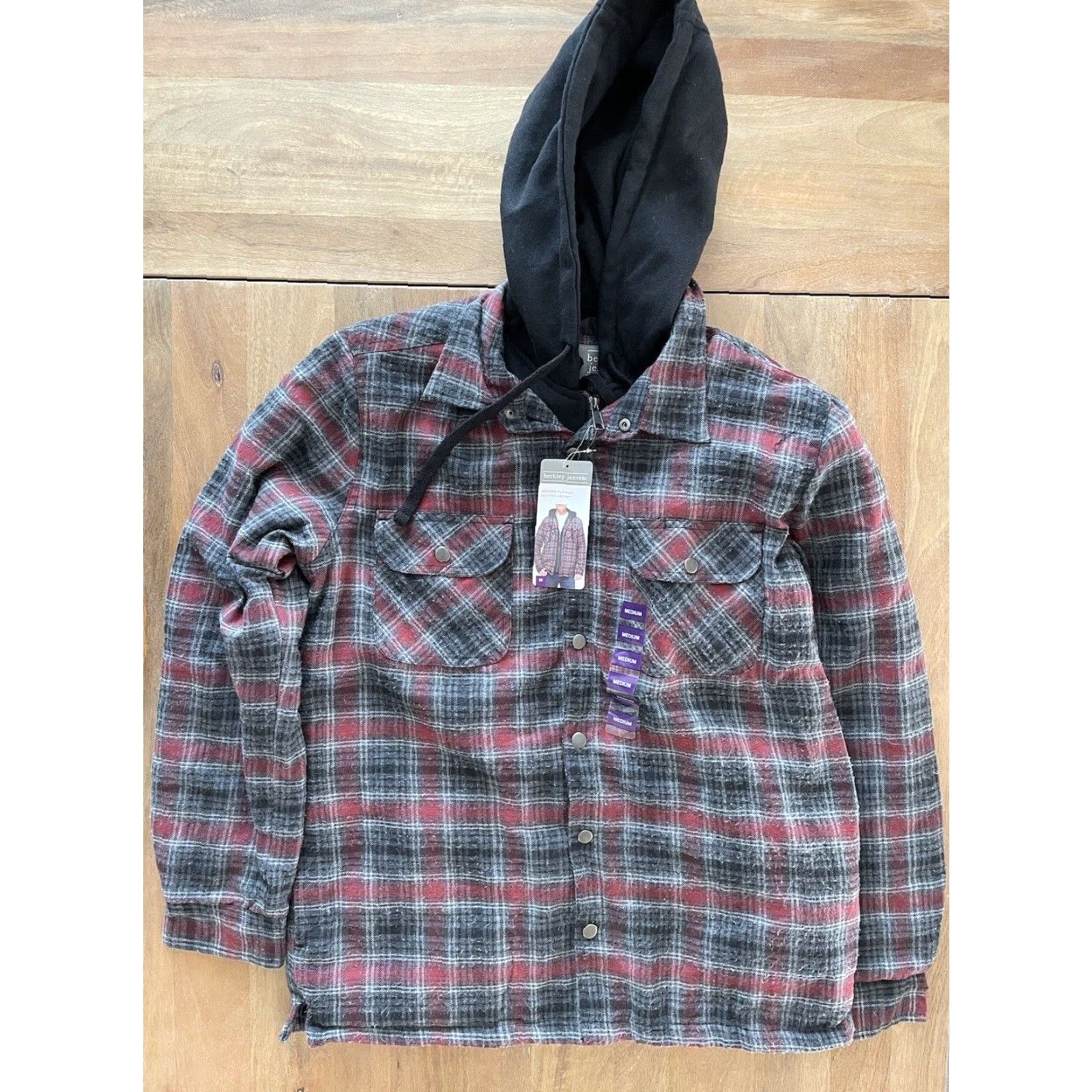 Vintage VINTAGE Berkley Jensen Quilted Hooded Flannel Shirt Jacket Zip Shacket Plaid M Men Size US M / EU 48-50 / 2 - 2 Thumbnail