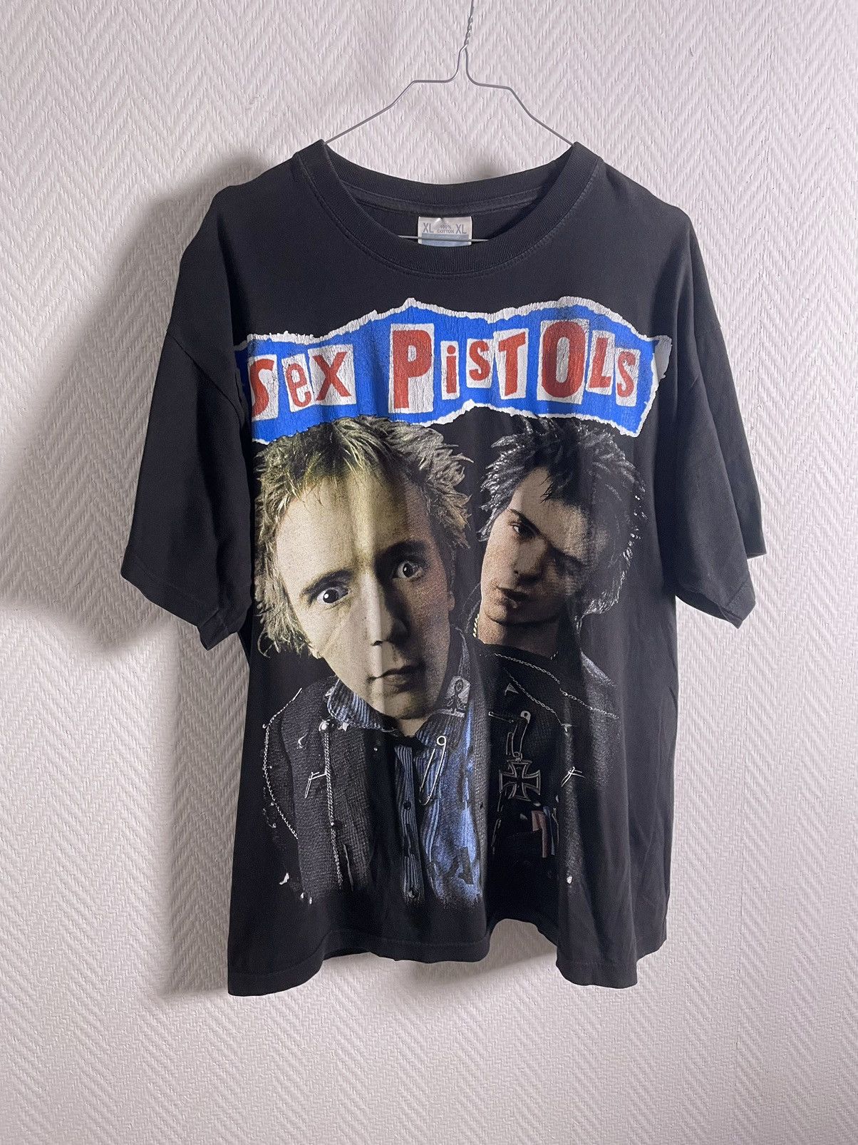 image of Band Tees x Vintage 90’S Sex Pistols Sid Vicious Johnny Rotten Size XL in Black, Men's