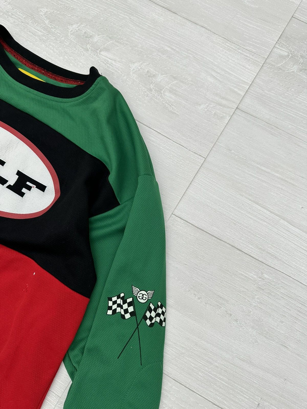 Golf Wang × Tyler The Creator RARE Golf Wang Camp Flag Gnaw Green Red Oval Long Sleeve Size US L / EU 52-54 / 3 - 5 Thumbnail
