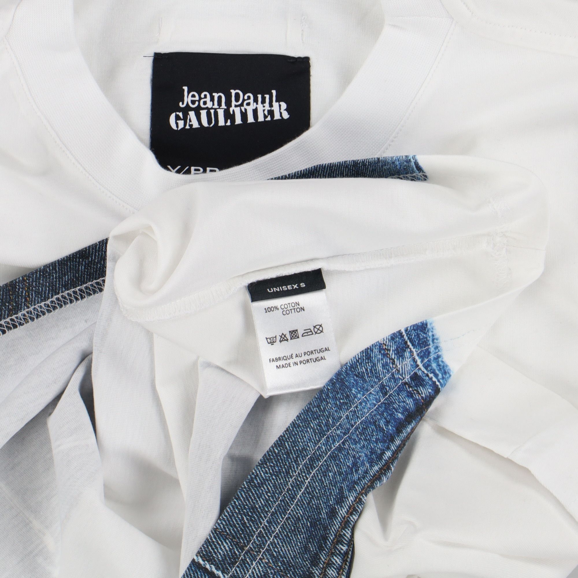 Jean Paul Gaultier × Y/Project White Trompe L'oeil Belt T-Shirt Size US S / EU 44-46 / 1 - 7 Thumbnail