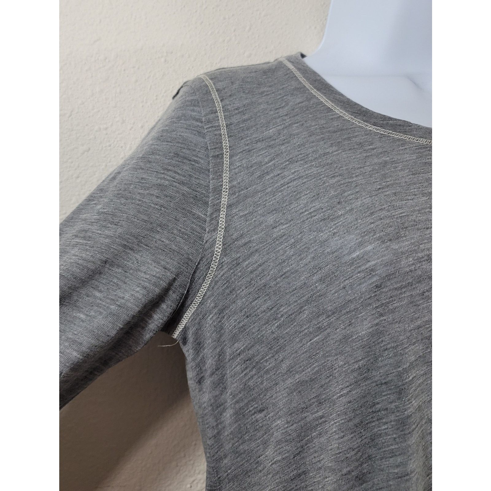 Other Rewind Gray Heathered Exposed Stitching Slub Knit Top Large Size L / US 10 / IT 46 - 6 Thumbnail