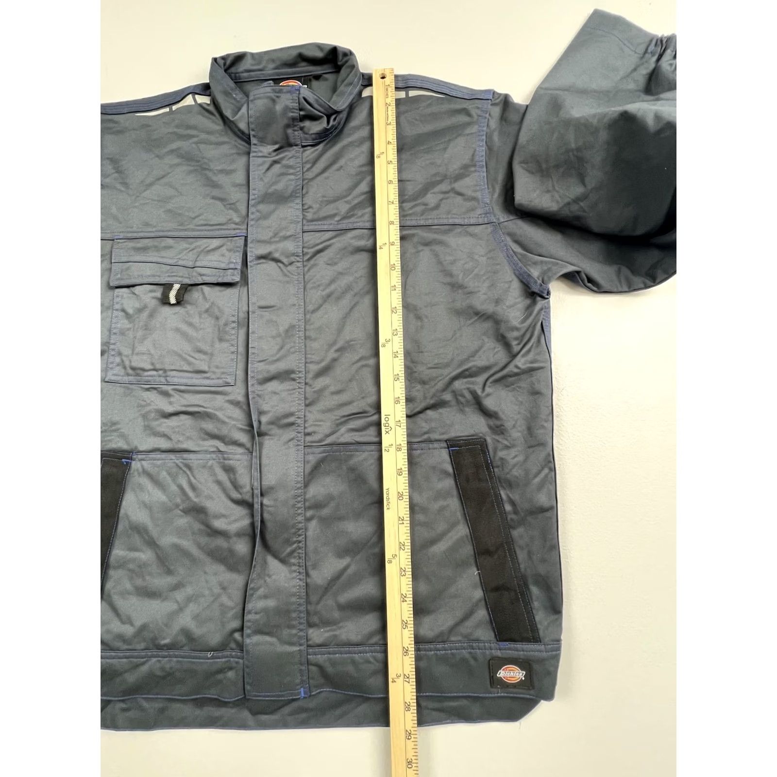Dickies Dickies Jacket Mens XL Gray Canvas Windbreaker Reflective Full Zip Workwear Size US XL / EU 56 / 4 - 5 Thumbnail