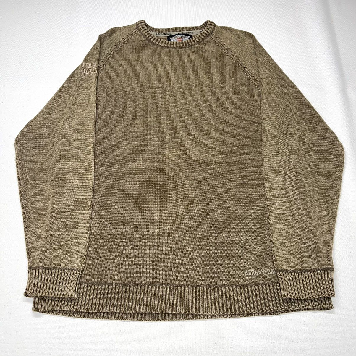 Harley Davidson Harley Davidson Sweater Brown Knit Crewneck Over Dye Vintage Size US XL / EU 56 / 4 - 1 Thumbnail