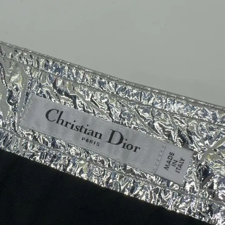 Dior Dior Silver Metallic Leather Mini Skirt 0079-2507 Size 35" - 5 Thumbnail