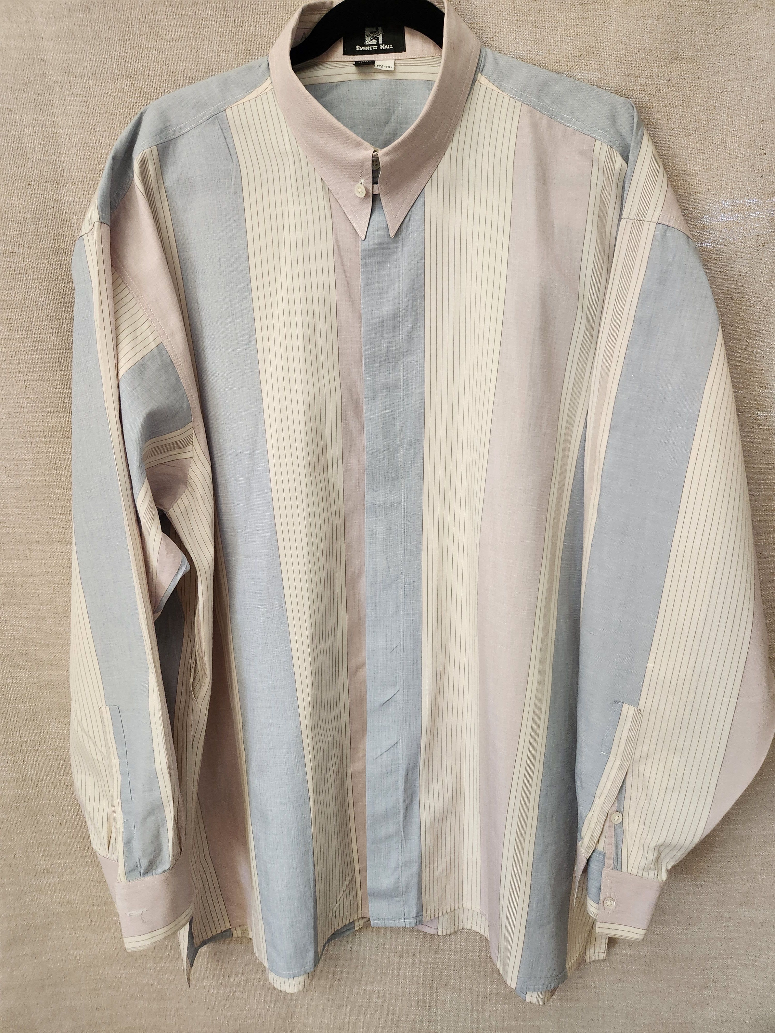 Vintage Vintage Everett Hall Long Sleeve Striped Dress Shirt Size US XL / EU 56 / 4 - 1 Thumbnail