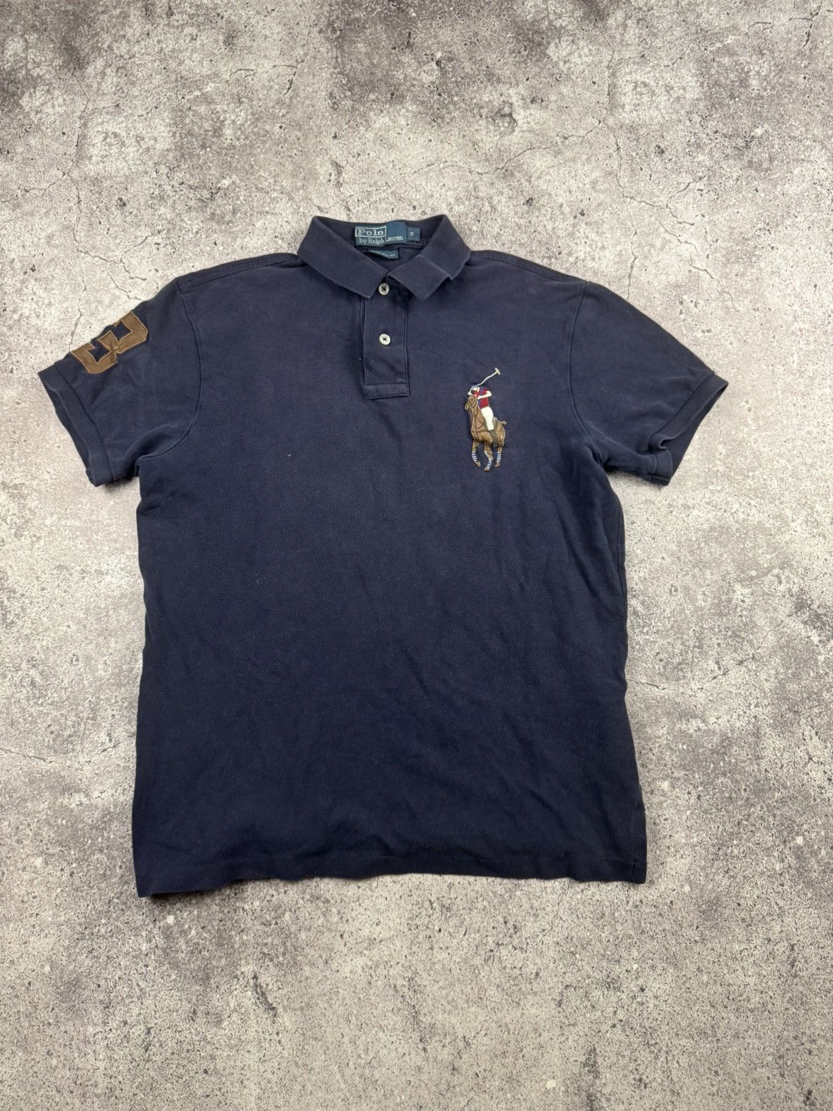 VINTAGE BIG PONY BROWN FAFED POLO RALPH LAUREN POLO SHIRT