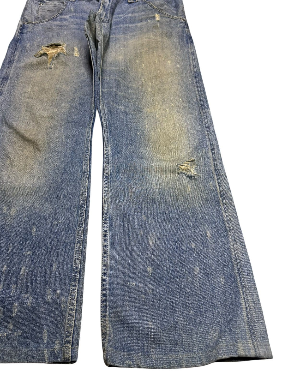 Levi's Vintage Y2k Levis 514 Mud Wash Distress Loose Baggy Jeans Size US 35 - 8 Thumbnail