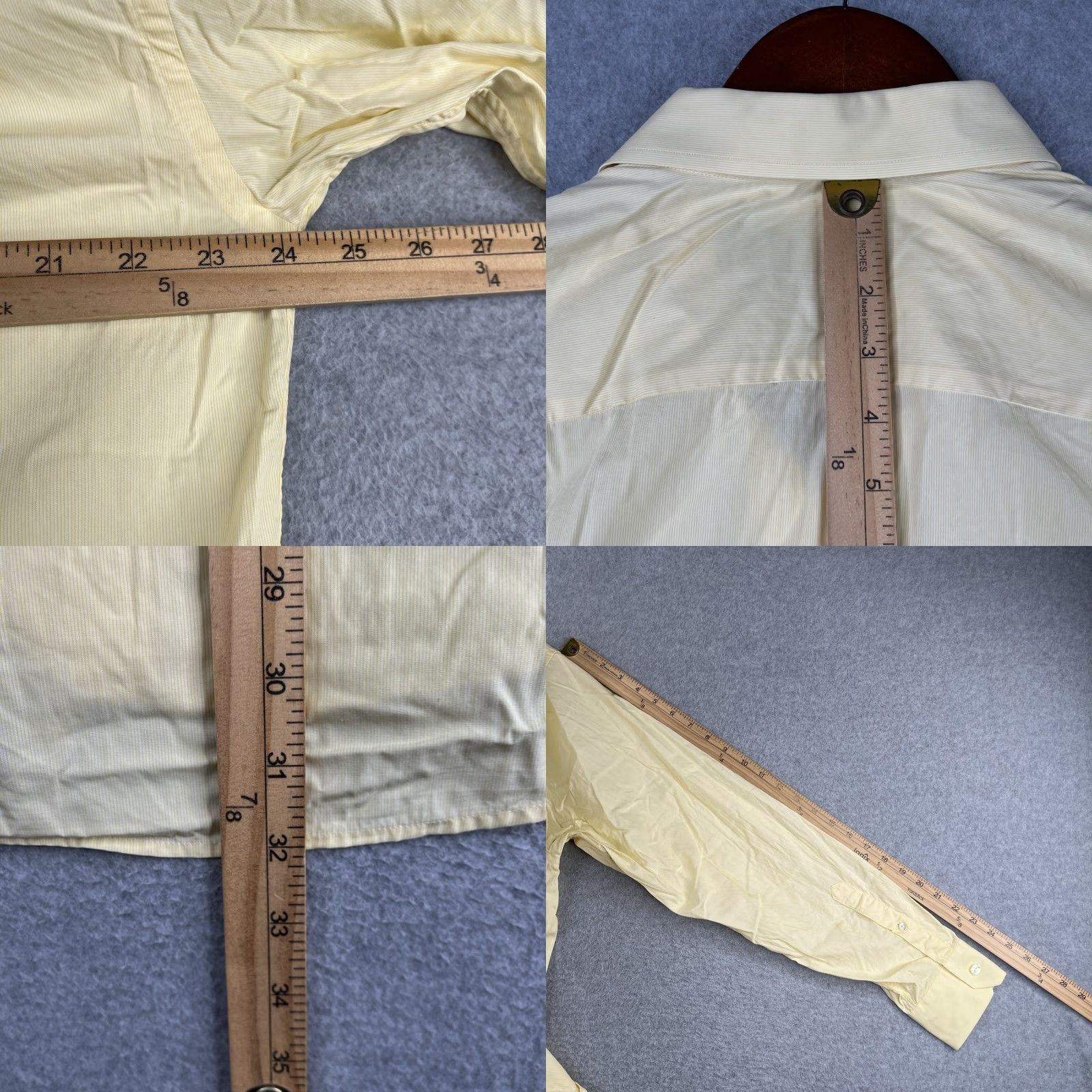 Eton Eton Ganghester Shirt 42 Mens Yellow Striped Button-Up Long Sleeve Cotton Woven Classic Casual Size US XL / EU 56 / 4 - 8 Thumbnail