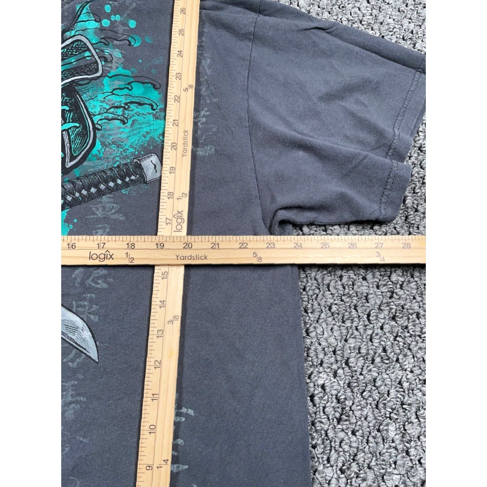 Carbon VINTAGE Carbon Skull Sword Print T-Shirt Adult XL Dark Gray Retro Grunge Mens Size US XL / EU 56 / 4 - 5 Thumbnail