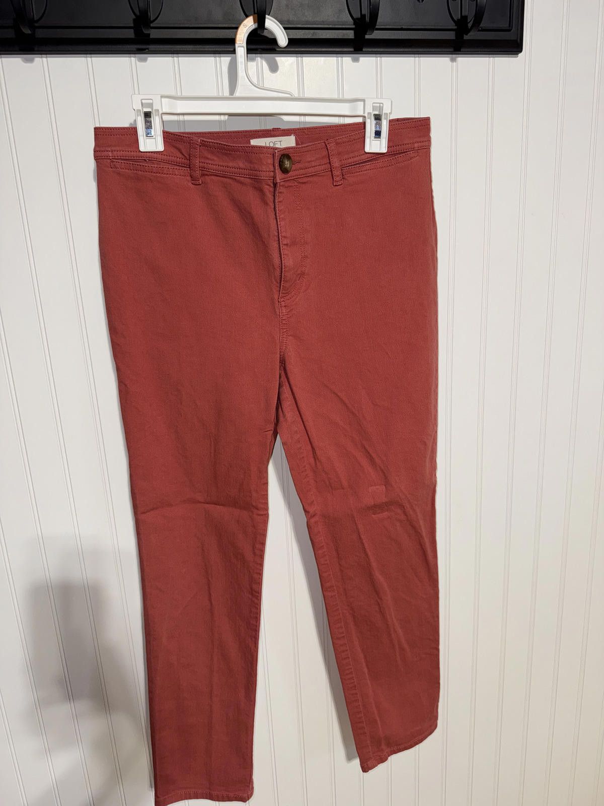 Other LOFT Size 10 Red Terracotta High Rise Utility Ankle Pants Size 32" / US 10 / IT 46 - 1 Thumbnail