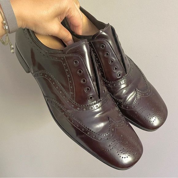 Prada Prada Brown Leather Wingtip Brogues Dress Shoes - 9.5 🇮🇹 Size US 9.5 / EU 42-43 - 1 Thumbnail
