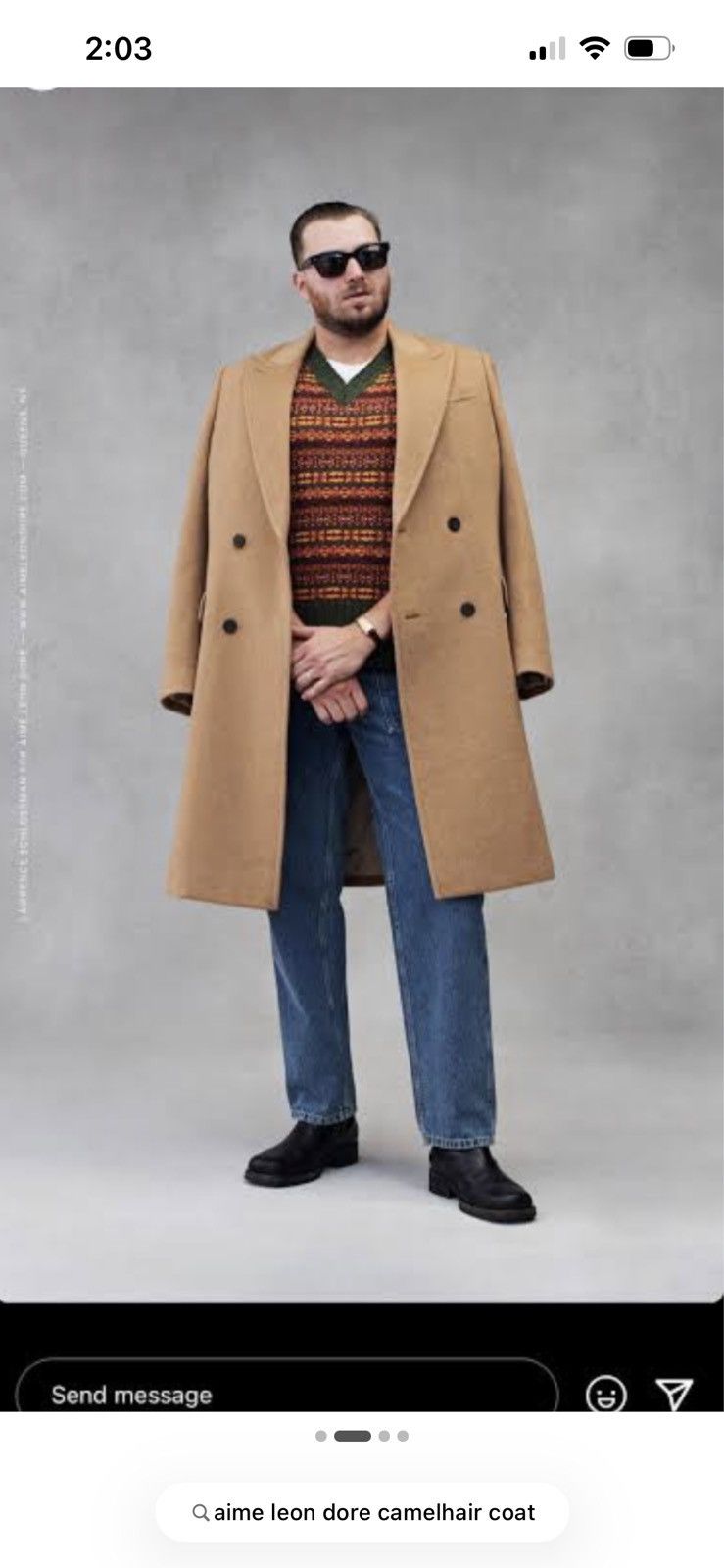 Aime Leon Dore Aime Leon Dore Camel Hair Double Breasted Coat Size US L / EU 52-54 / 3 - 6 Thumbnail