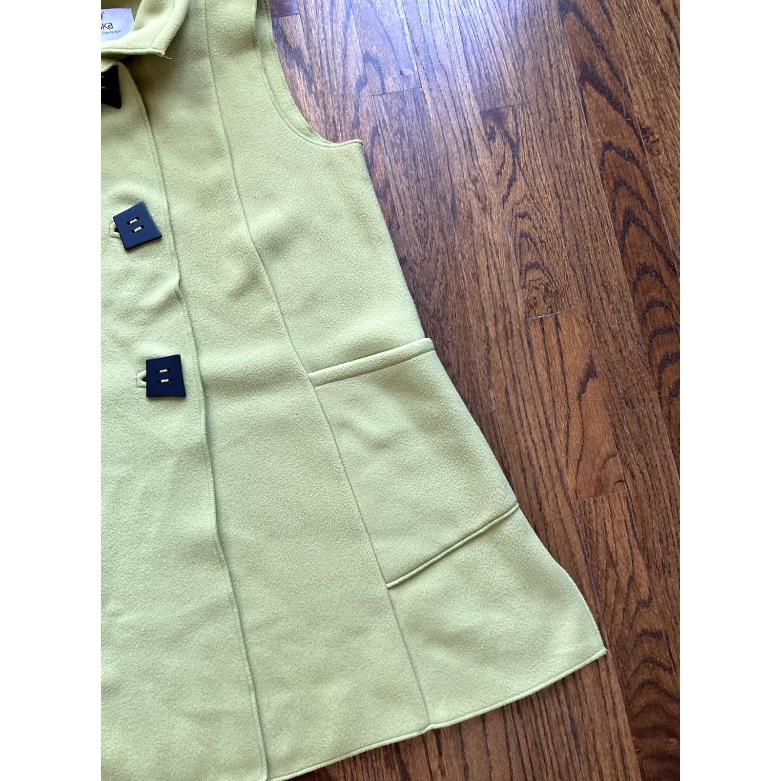 Vintage Janska Fleece Vest Womens Small Light Green Pockets Art to Wear USA Made Size S / US 4 / IT 40 - 3 Thumbnail