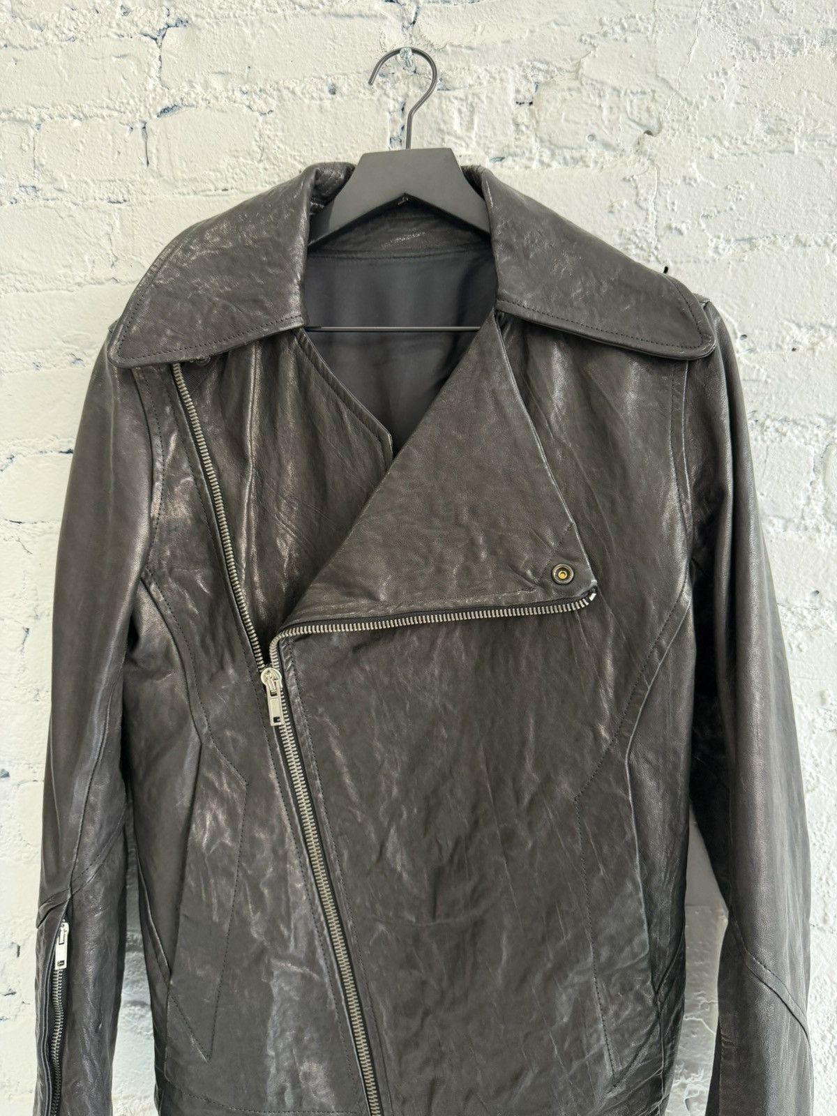 Rick Owens 2009 RICK OWENS ‘CRUST’ LEATHER JACKET Size US XS / EU 42 / 0 - 3 Thumbnail