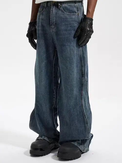 Japanese Brand × Jean High Street Twisted Wavy Retro Baggy Jeans Size US 34 / EU 50 - 4 Thumbnail
