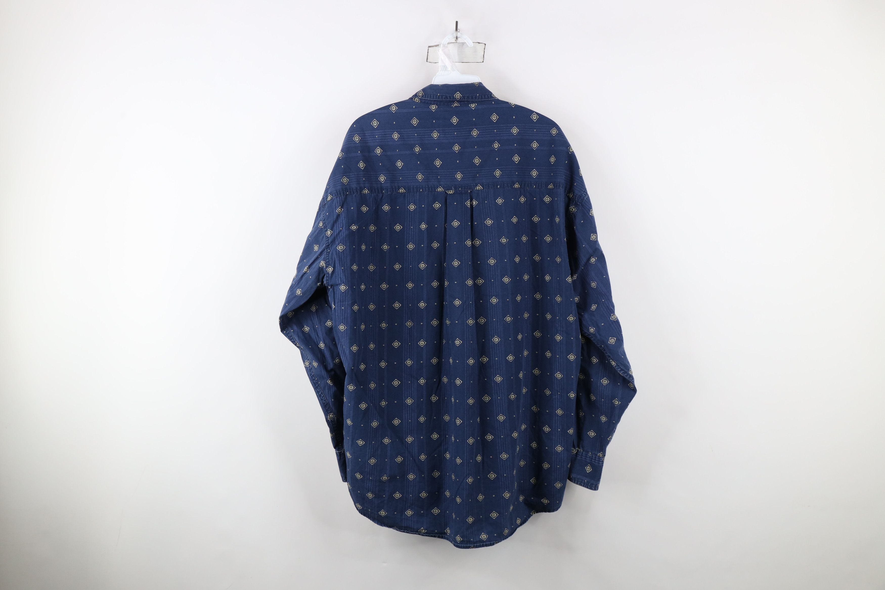Ralph Lauren × Vintage Vintage 90s Chaps Ralph Lauren Geometric Collared Shirt Size US L / EU 52-54 / 3 - 10 Thumbnail