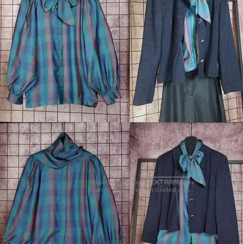 Dior Dior Green Silk Checkered Long Sleeve Shirt . Size M / US 6-8 / IT 42-44 - 1 Thumbnail