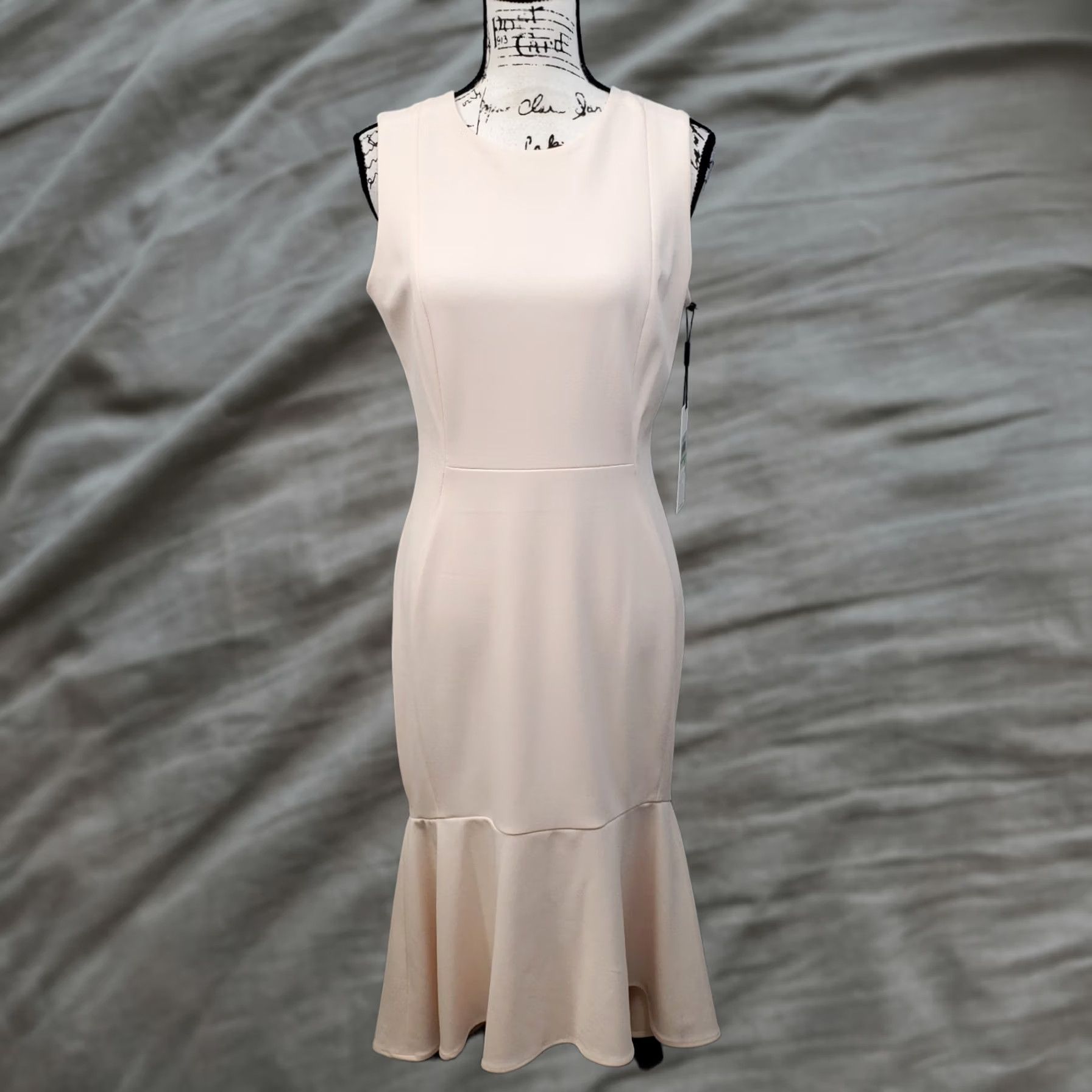 Calvin Klein Calvin Klein Maxi Dress Womens Size 8 Pink Stretch Lined Ruffle Hem Back Zip Size M / US 6-8 / IT 42-44 - 1 Thumbnail
