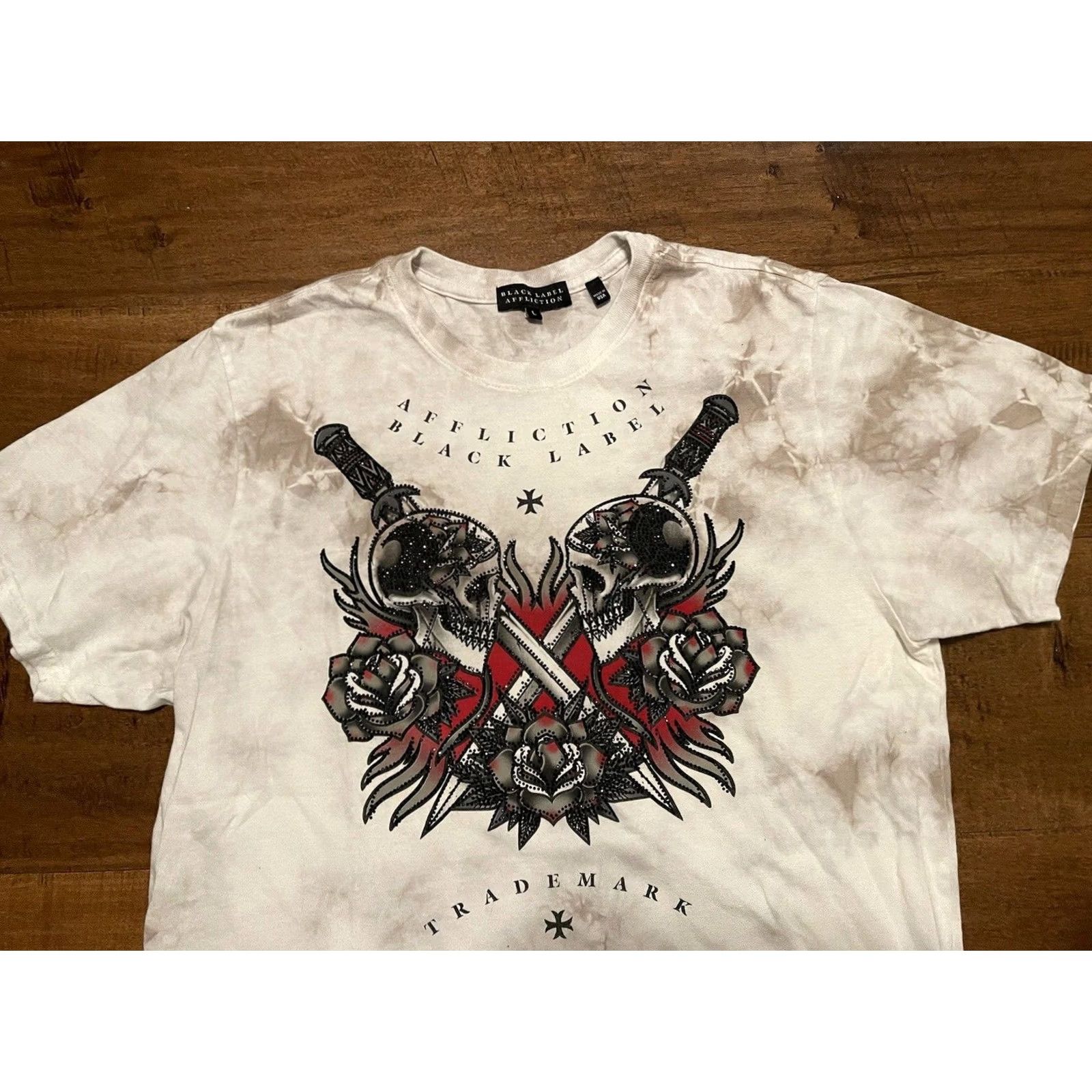 Affliction Affliction Black Label USA Made Skulls Swords White T-Shirt Men's Large Size US L / EU 52-54 / 3 - 2 Thumbnail