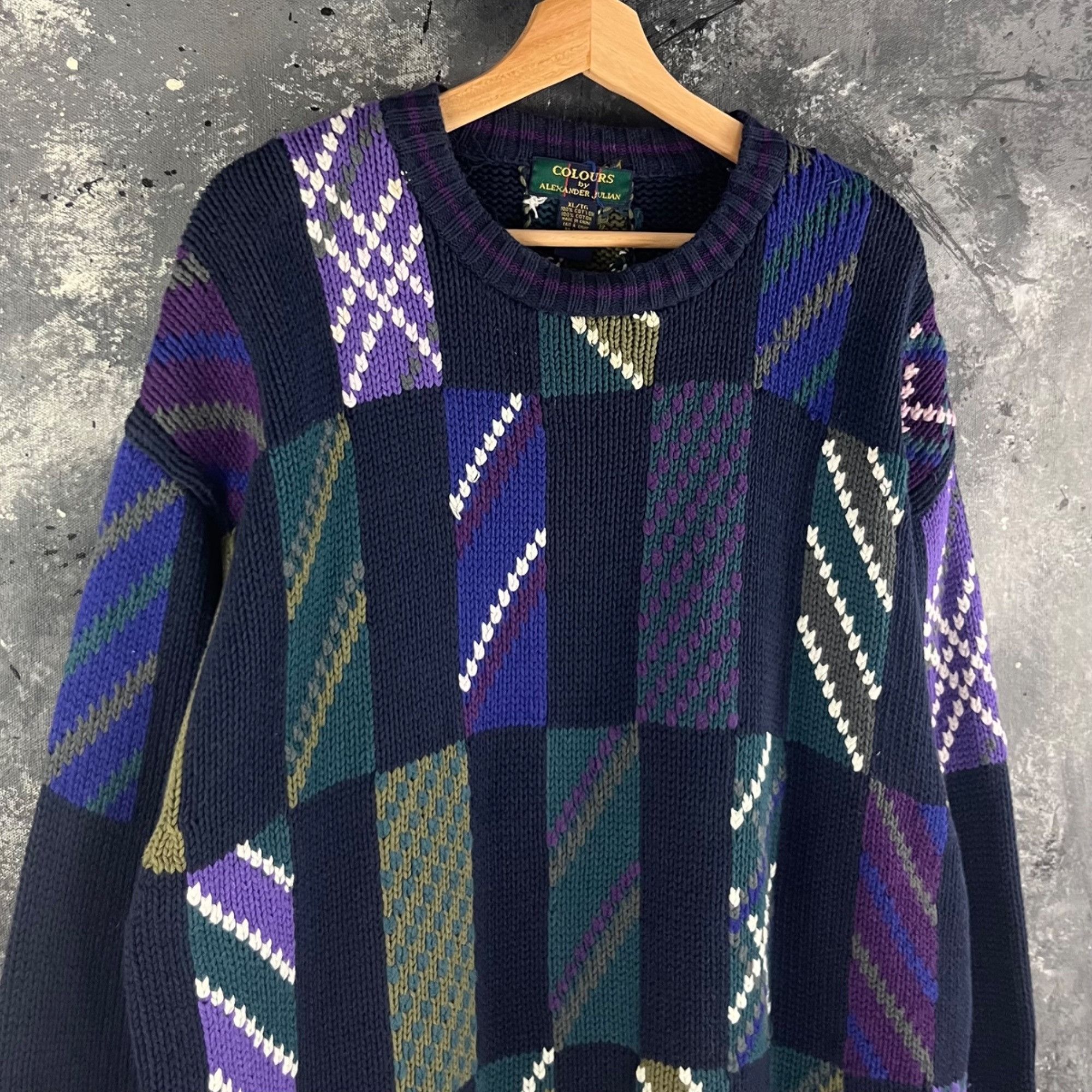 Colours × Vintage Vintage 90’s Colours geometric sweater Size US XL / EU 56 / 4 - 2 Thumbnail