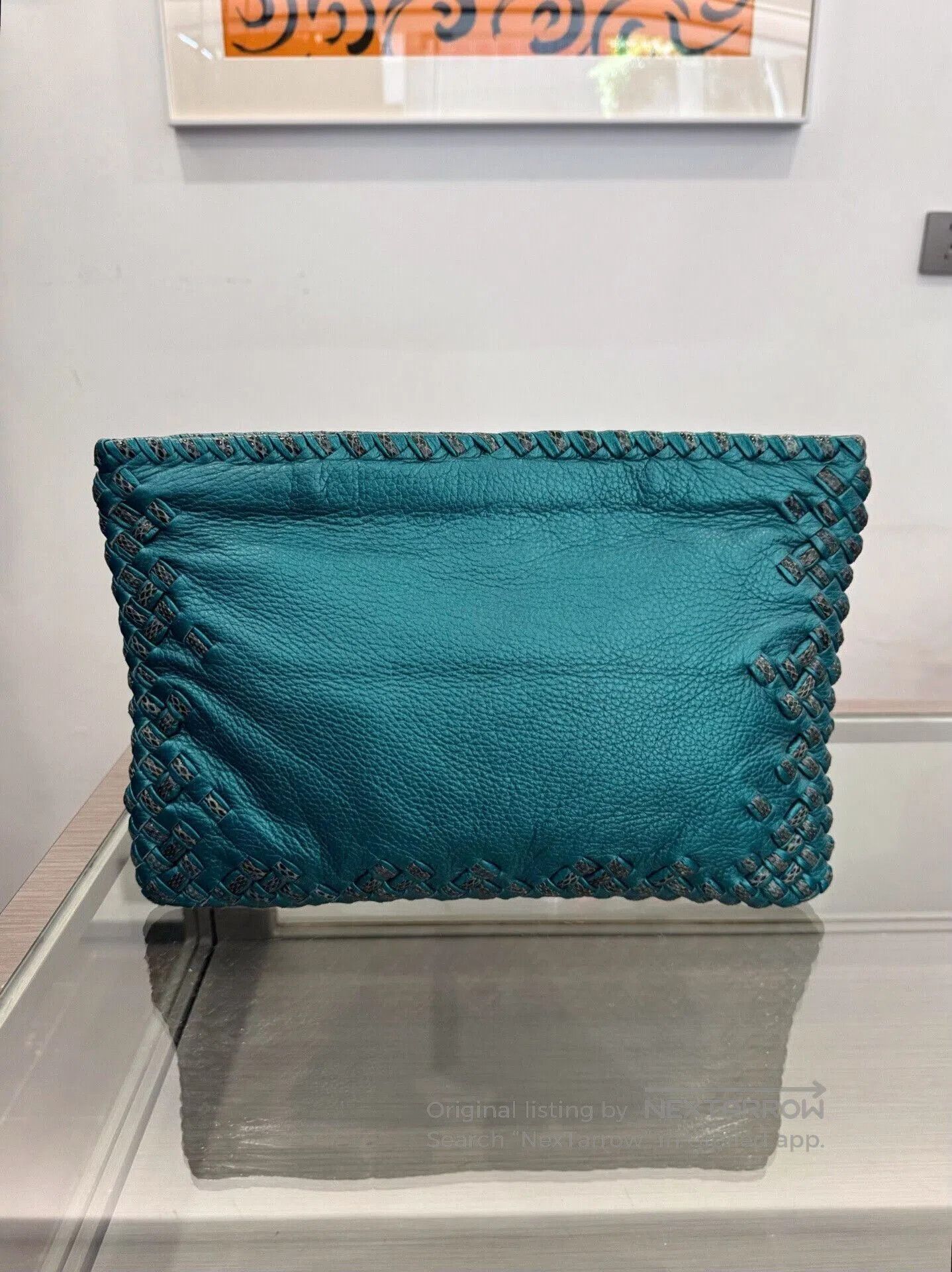 Bottega Veneta Bottega Veneta Blue Woven Clutch 31cm. Size ONE SIZE - 2 Thumbnail