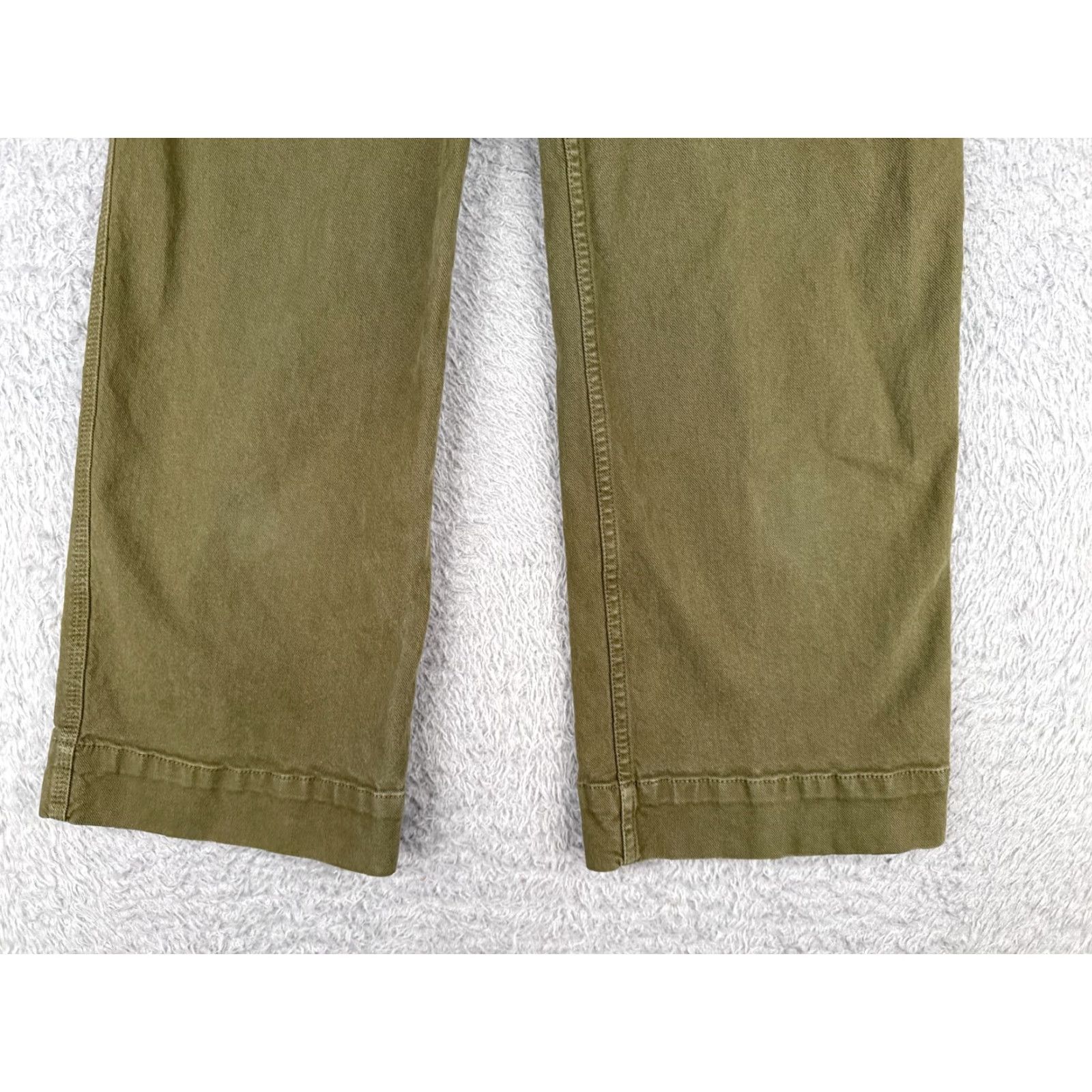 Lou & Grey Lou & Grey Jeans Womens 27 Green Denim Wide Leg Mid Rise Cotton Blend 26x25 Size 27" / US 4 / IT 40 - 2 Thumbnail