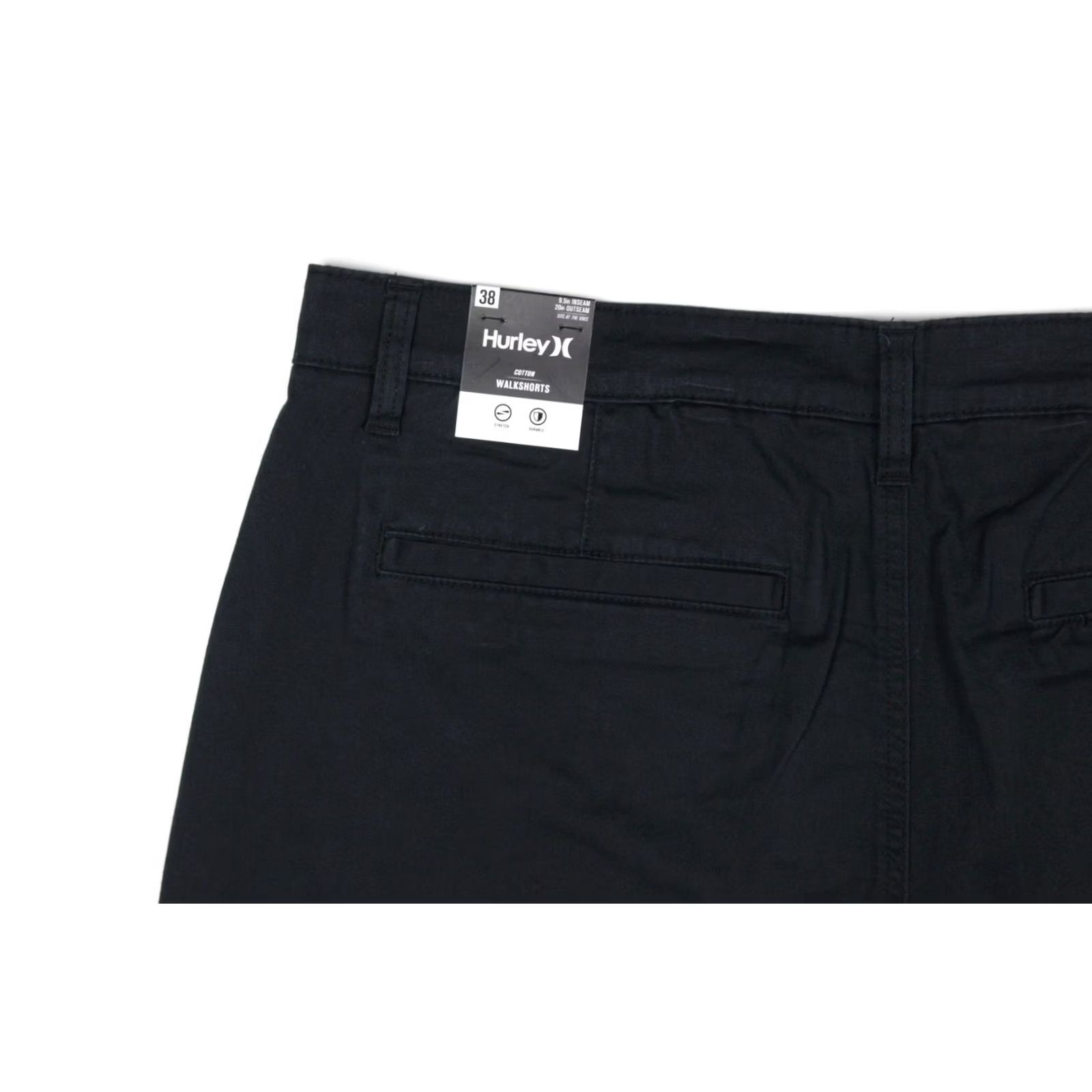 Hurley Hurley Men's Cotton Walkshorts Chino Shorts 38 Black 9" Inseam Casual Beach Made in Bangladesh Size US 38 / EU 54 - 3 Thumbnail