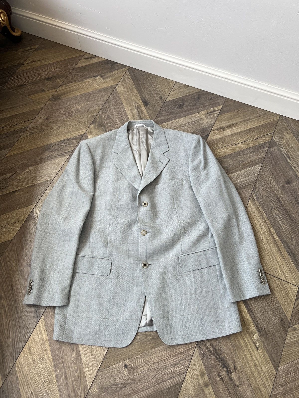 Lardini Vintage Lardini Check Wool Blazer Jacket 3-Button Size 54R - 2 Thumbnail