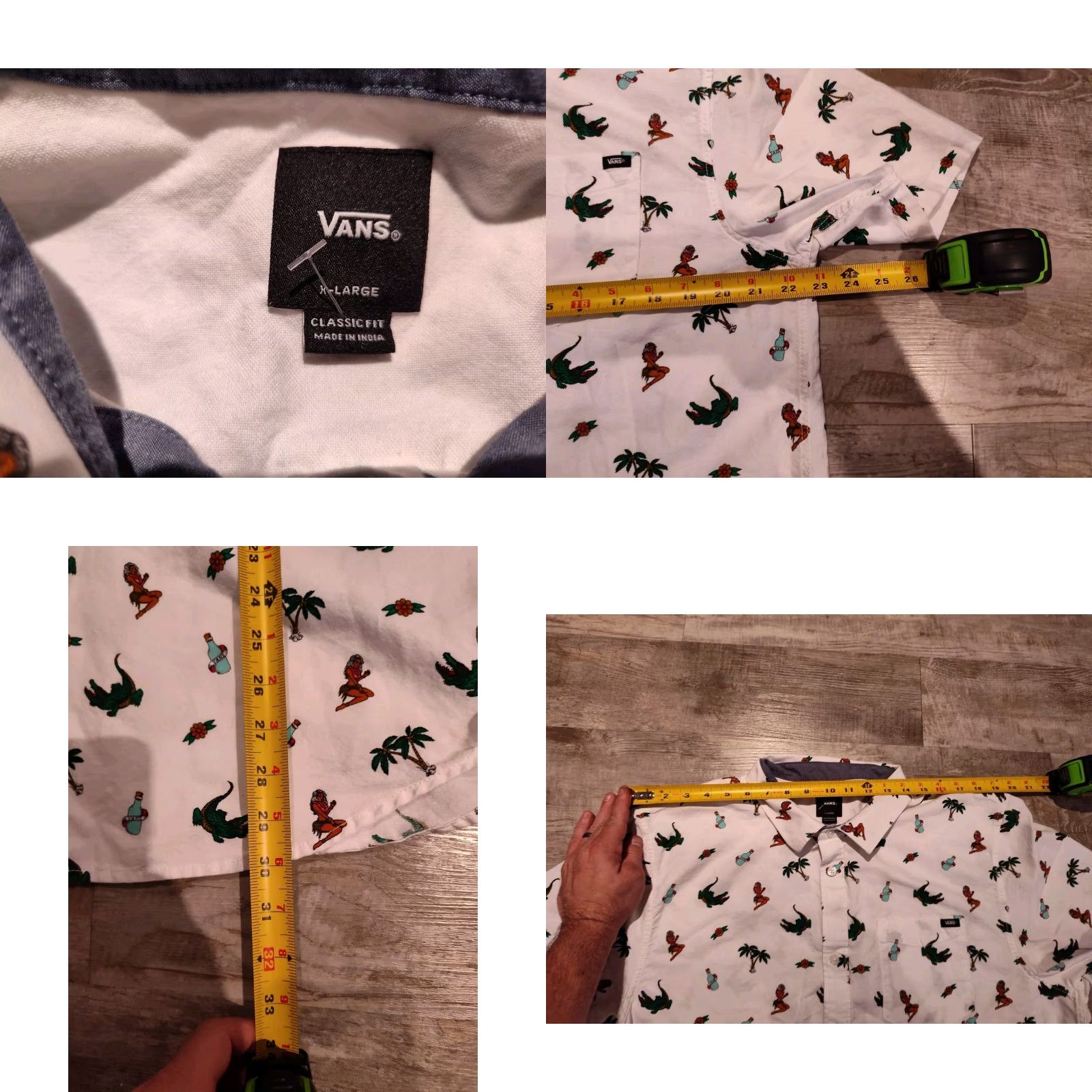 Vans VINTAGE Vans Beach Button-Down Shirt Adult XL White Short Sleeve Men’s Button-Up Shirt Beach 90s style Mens Size US XL / EU 56 / 4 - 8 Thumbnail
