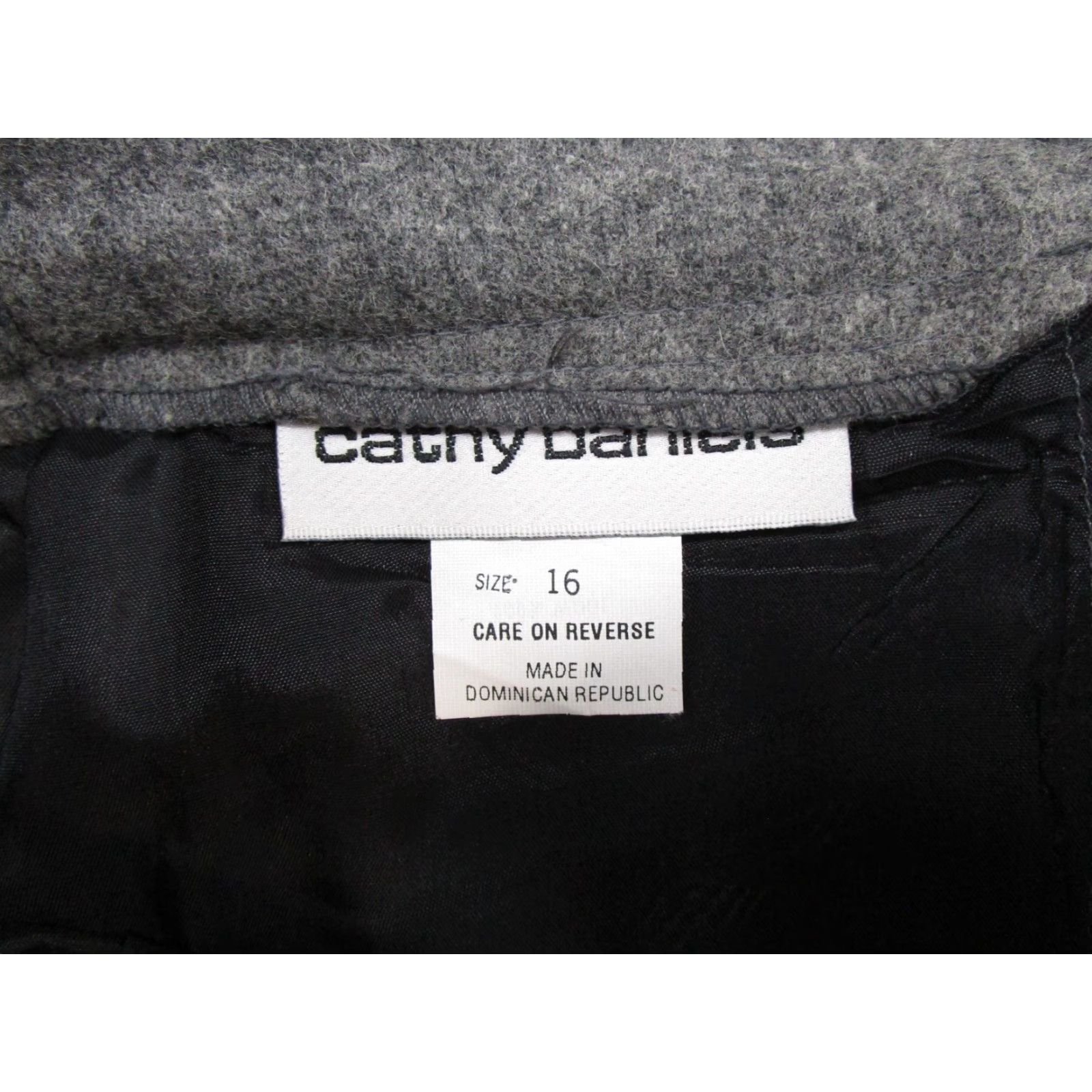 Vintage Cathy Daniels Gray Skirt Knee Length 100% Wool Size 16 Vintage 90s Preppy Women’s Slit Pencil Knit Cap Back Slit Dry Clean Only Size 38" / US 16 / IT 52 - 2 Thumbnail