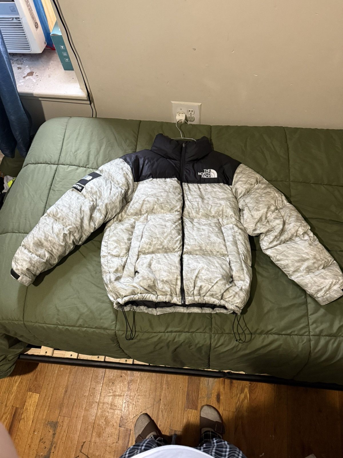 Supreme The North Face Paper Print Nuptse Jacket | Grailed