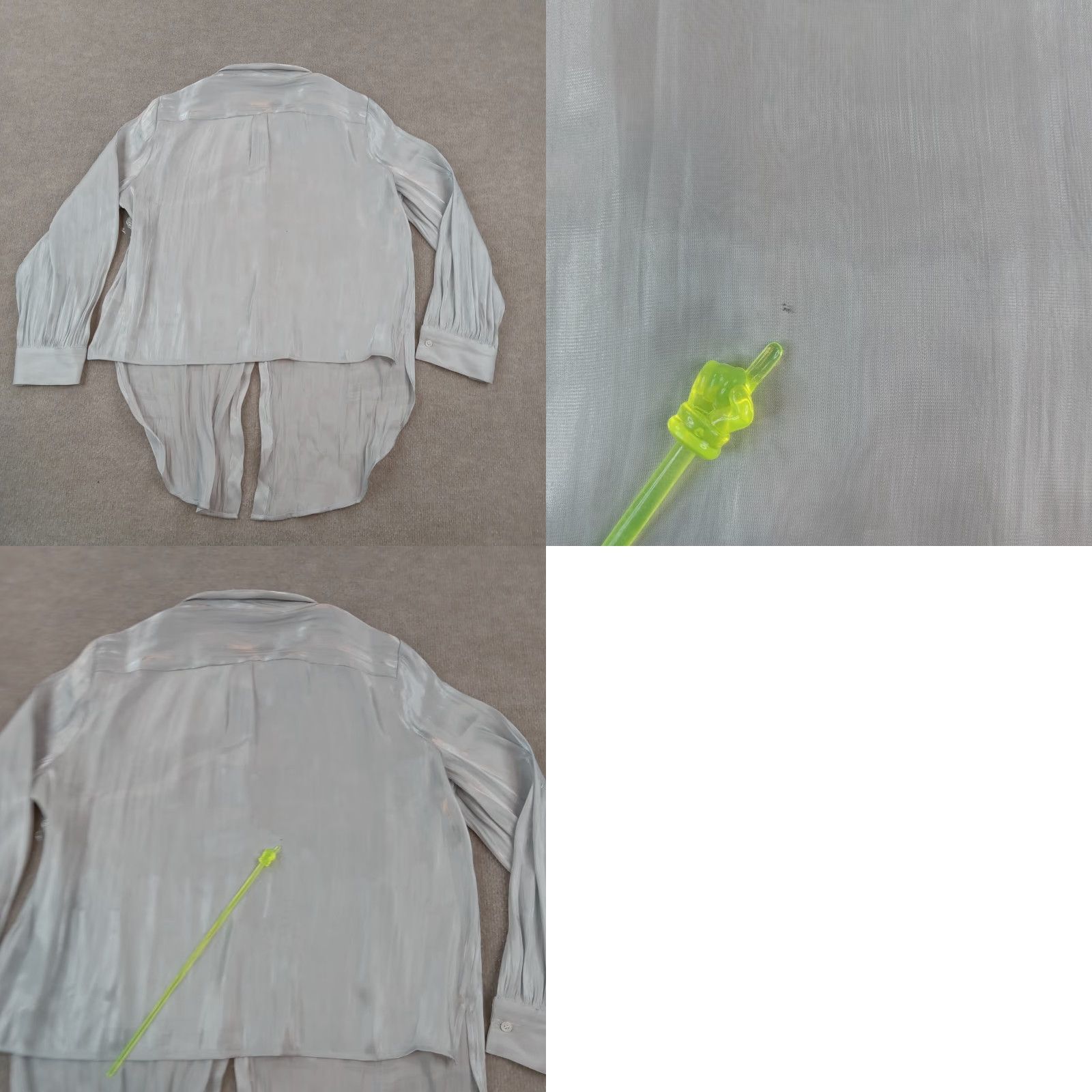 Vince Camuto Vince Camuto Women's Large Gray Long Sleeve Button Up Casual Blouse Shirt Size L / US 10 / IT 46 - 8 Thumbnail