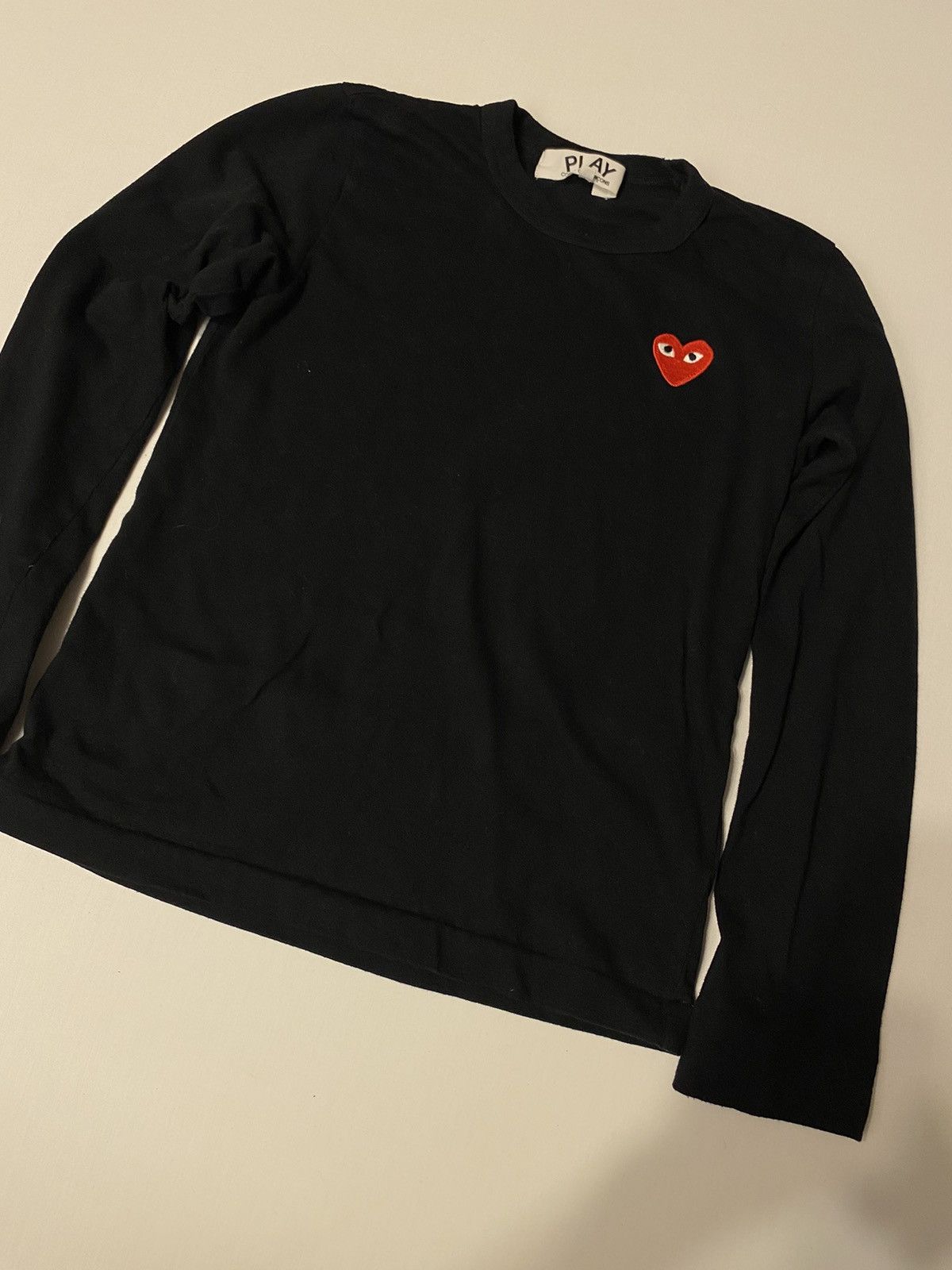 Comme des Garcons × Comme des Garcons PLAY Comme Des Garçons Play Heart Logo Longsleeve Red CDG Size M / US 6-8 / IT 42-44 - 2 Thumbnail