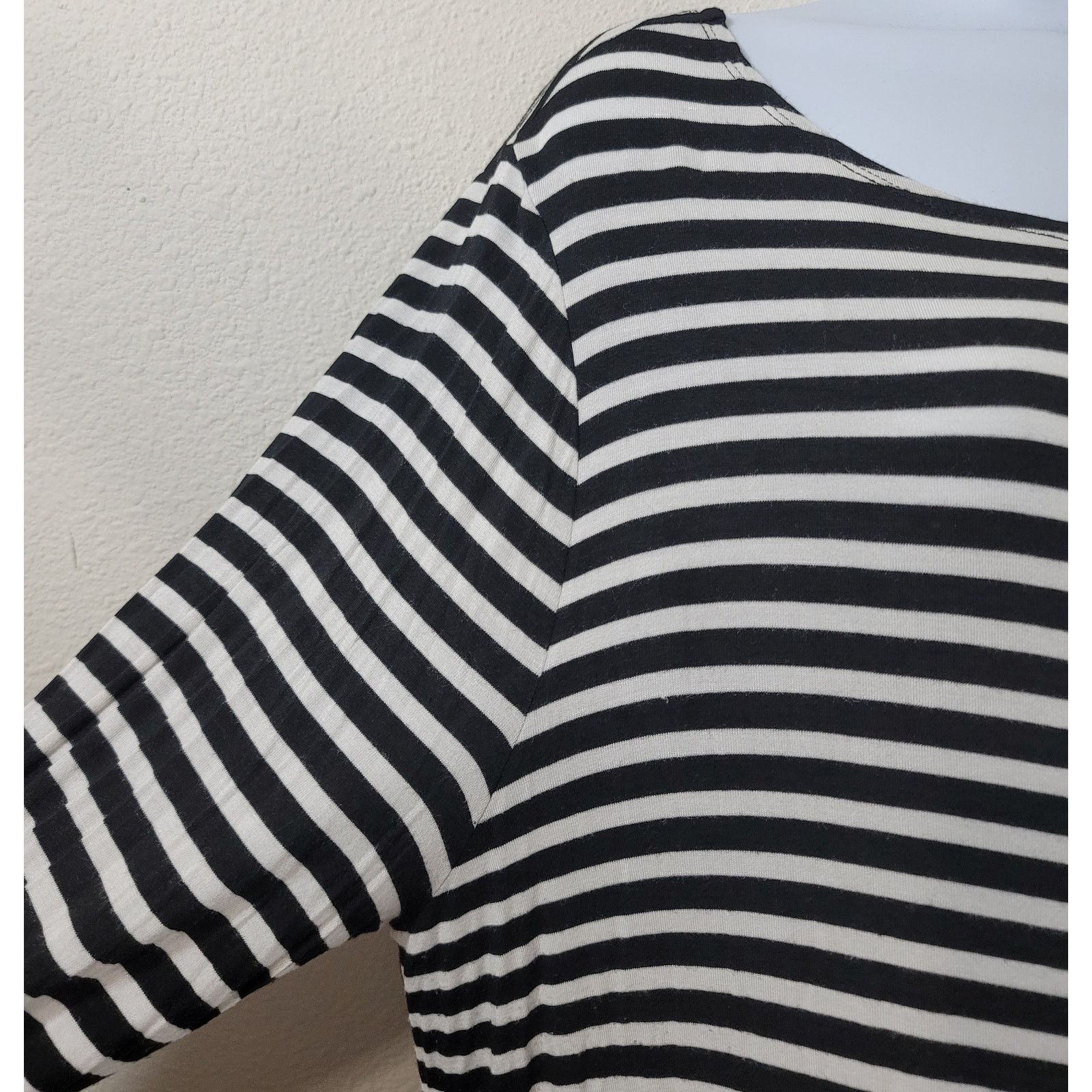 Luxe Luxe Black White Striped Long Sleeve Top XXL Lightweight Size XXL / US 16-18 / IT 52-54 - 5 Thumbnail