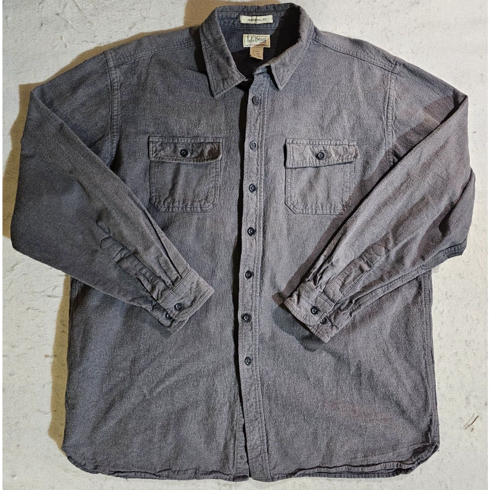 Vintage VINTAGE L.L. BEAN Button-Up Shirt Mens 2XL Tall 100% Cotton Chamois Traditional Fit Long Sleeve Camouflage Gray Flannel Pockets Size US XXL / EU 58 / 5 - 2 Thumbnail