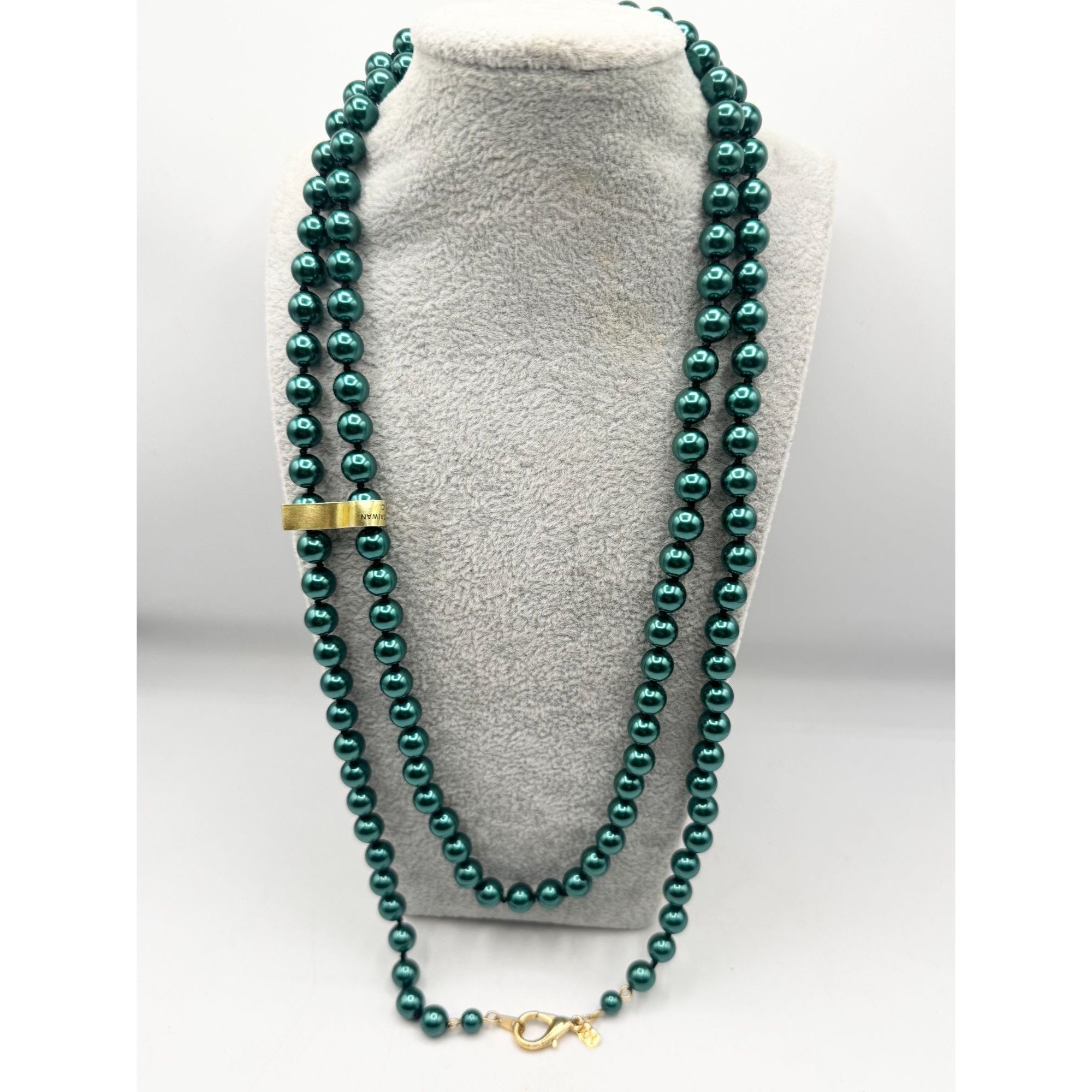 Vintage LR Lady Remington Metallic Green Beaded Necklace Size ONE SIZE - 3 Thumbnail