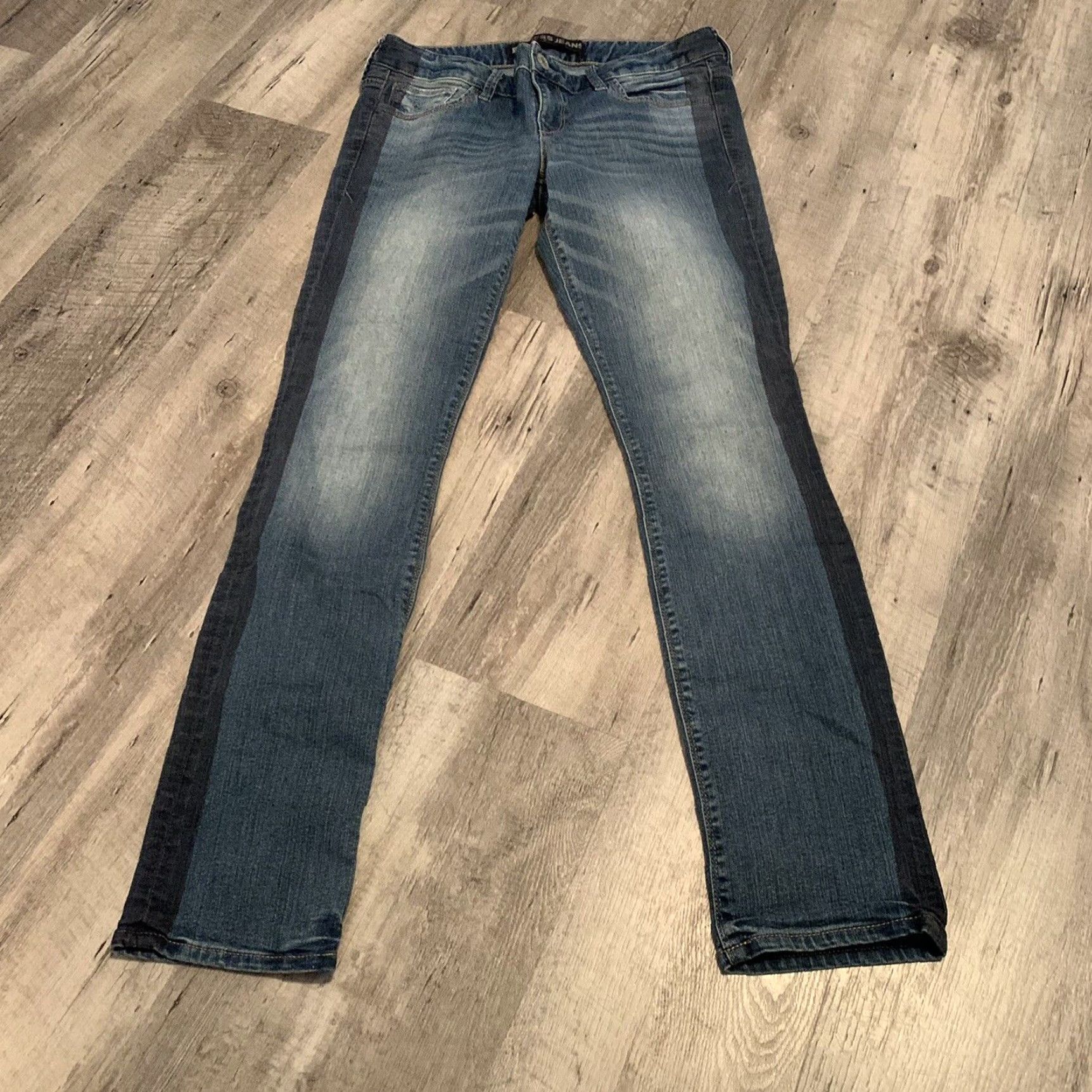 Express Express Jeans Womens 6 Stella Cropped Skinny Low Rise Medium Wash Side Stripe Size 28" / US 6 / IT 42 - 3 Thumbnail