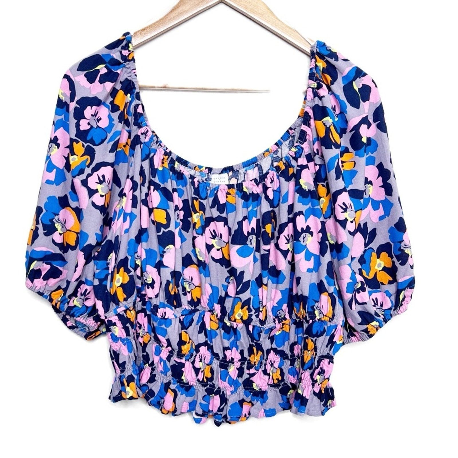 Parker New with Tags Women's Peyton & Parker Floral Smock Blouse Size XL / US 12-14 / IT 48-50 - 2 Thumbnail