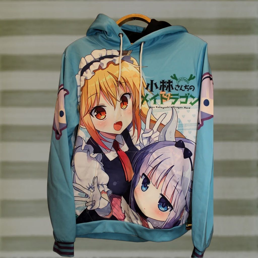 Vintage NoAnime Miss Kobayashi's Dragon Maid Tohru Cosplay Hoodie - XL - Blue - Unisex Adults - Pullover Hoodie Size US XL / EU 56 / 4 - 1 Thumbnail
