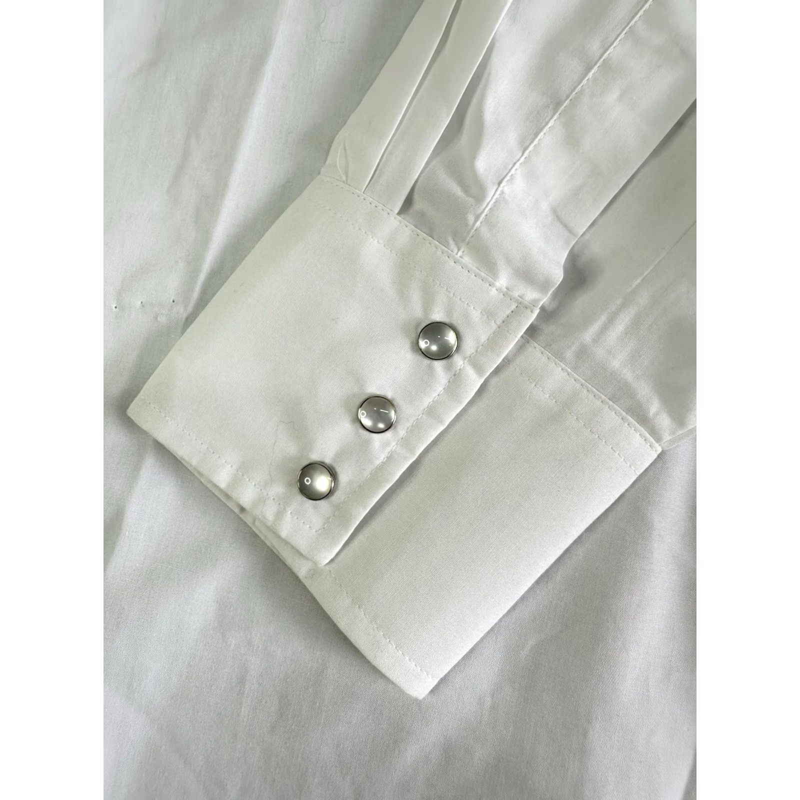 Wrangler WRANGLER Western Shirt Long Sleeve Pearl Snap Solid White Broadcloth 20/35 Mens Size US XXL / EU 58 / 5 - 3 Thumbnail